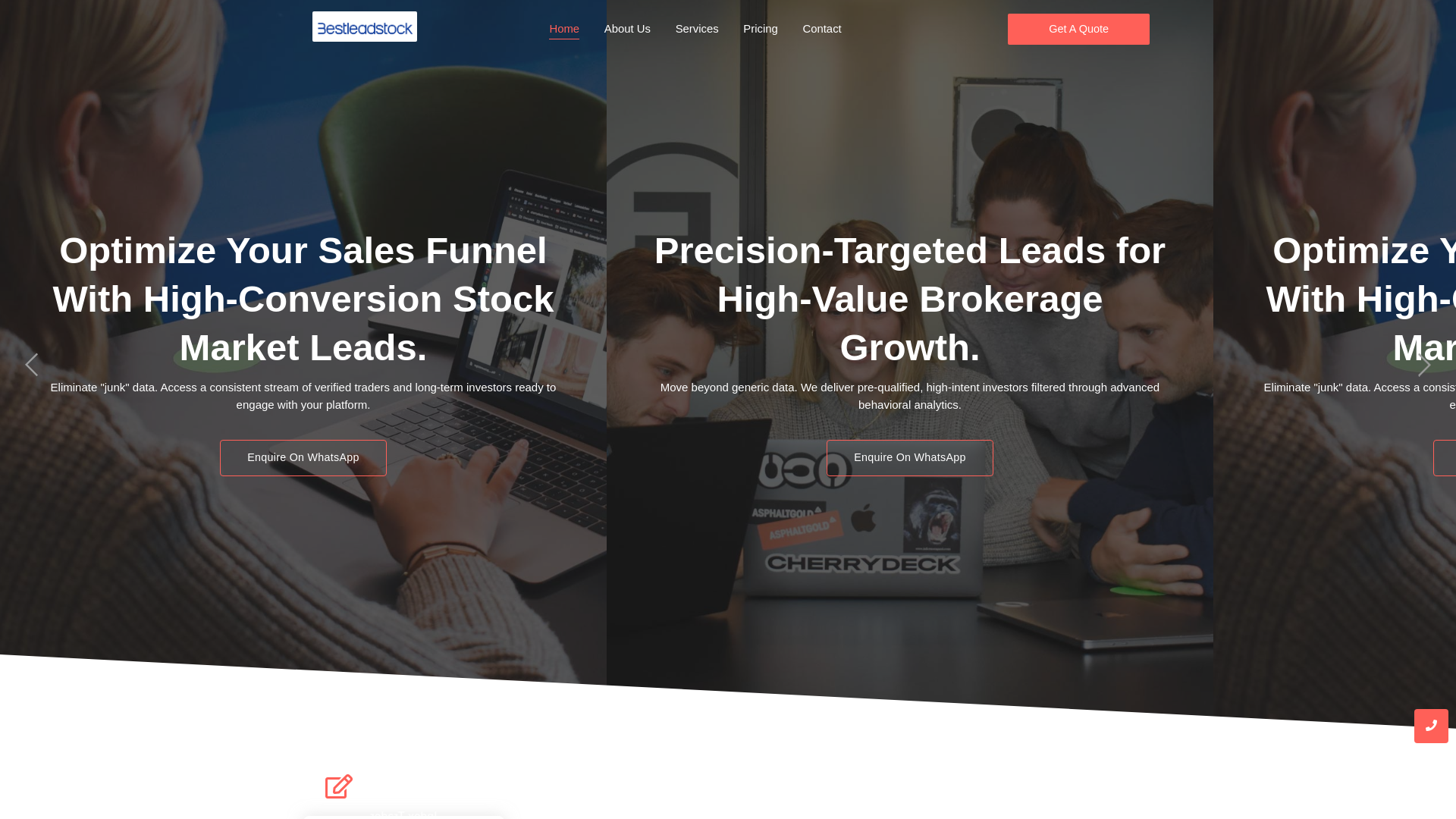 website screenshot of https://bestleadstock.shop/
