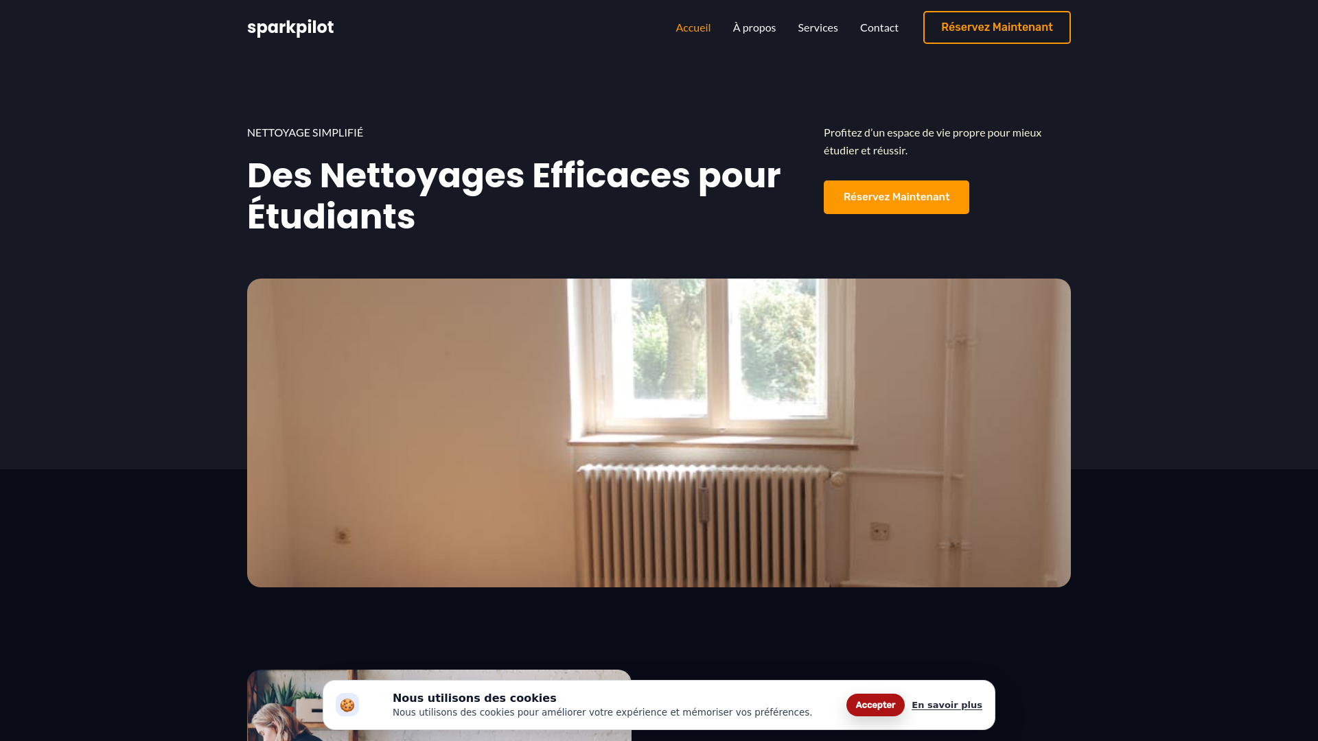 website screenshot of https://sparkpilot.company/