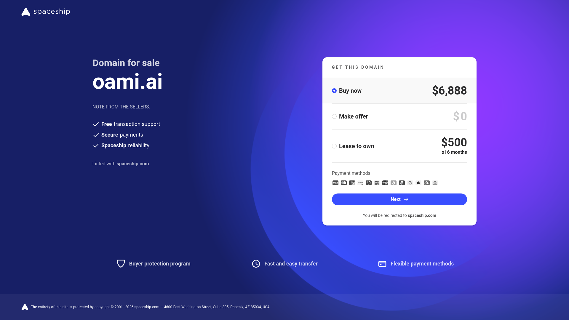 website screenshot of https://oami.ai/