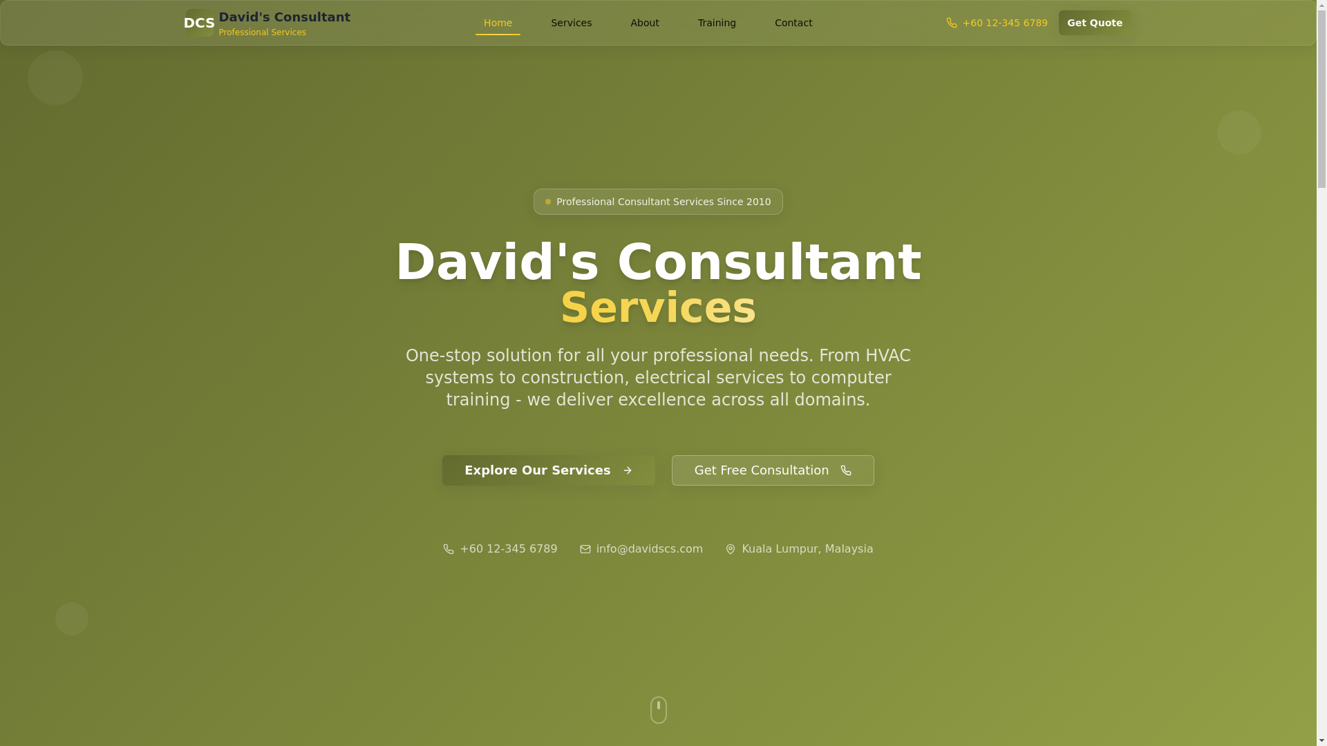 website screenshot of https://davidsconsultantservices.pages.dev/