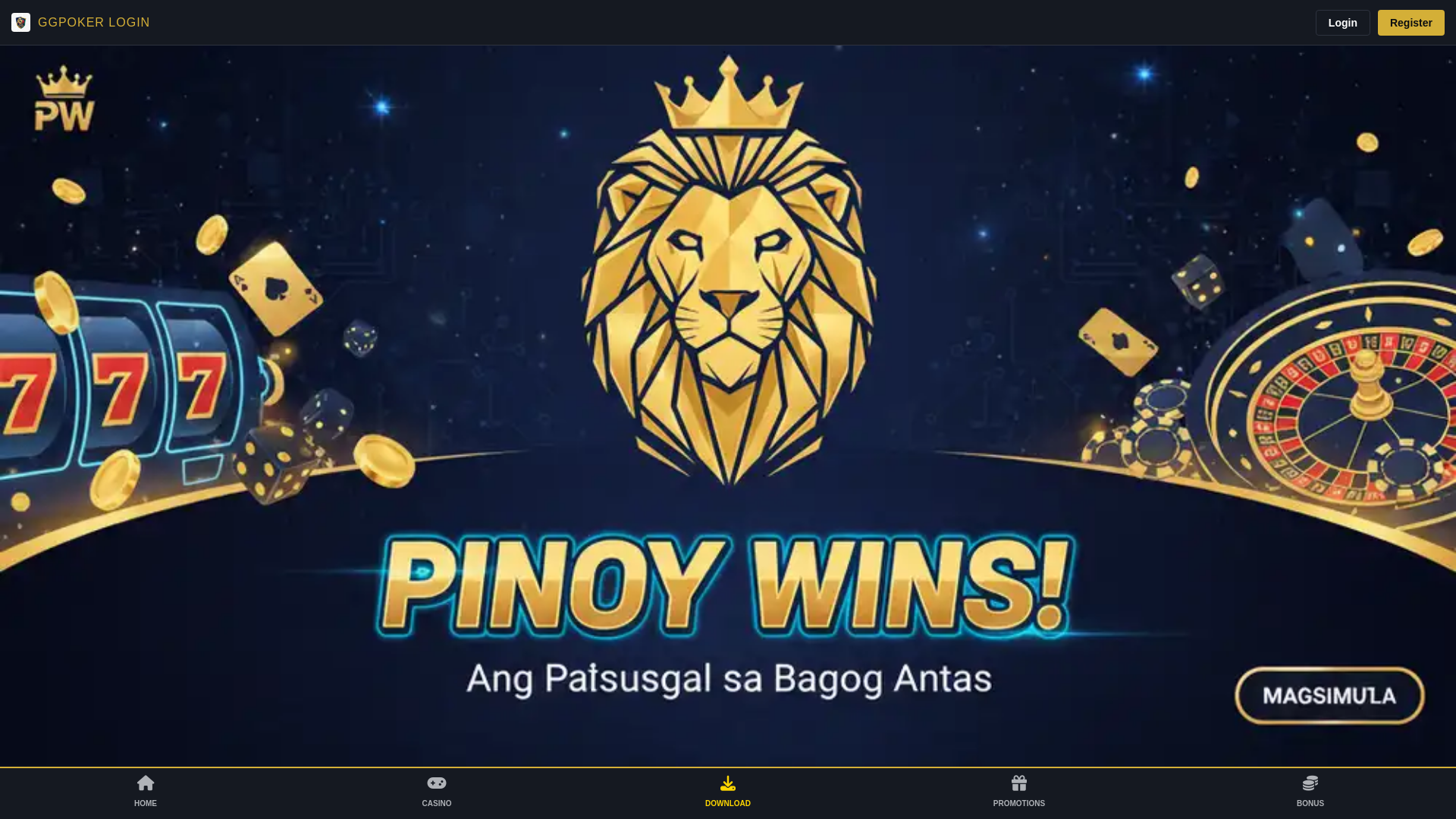 website screenshot of https://ggpoker-login.org/