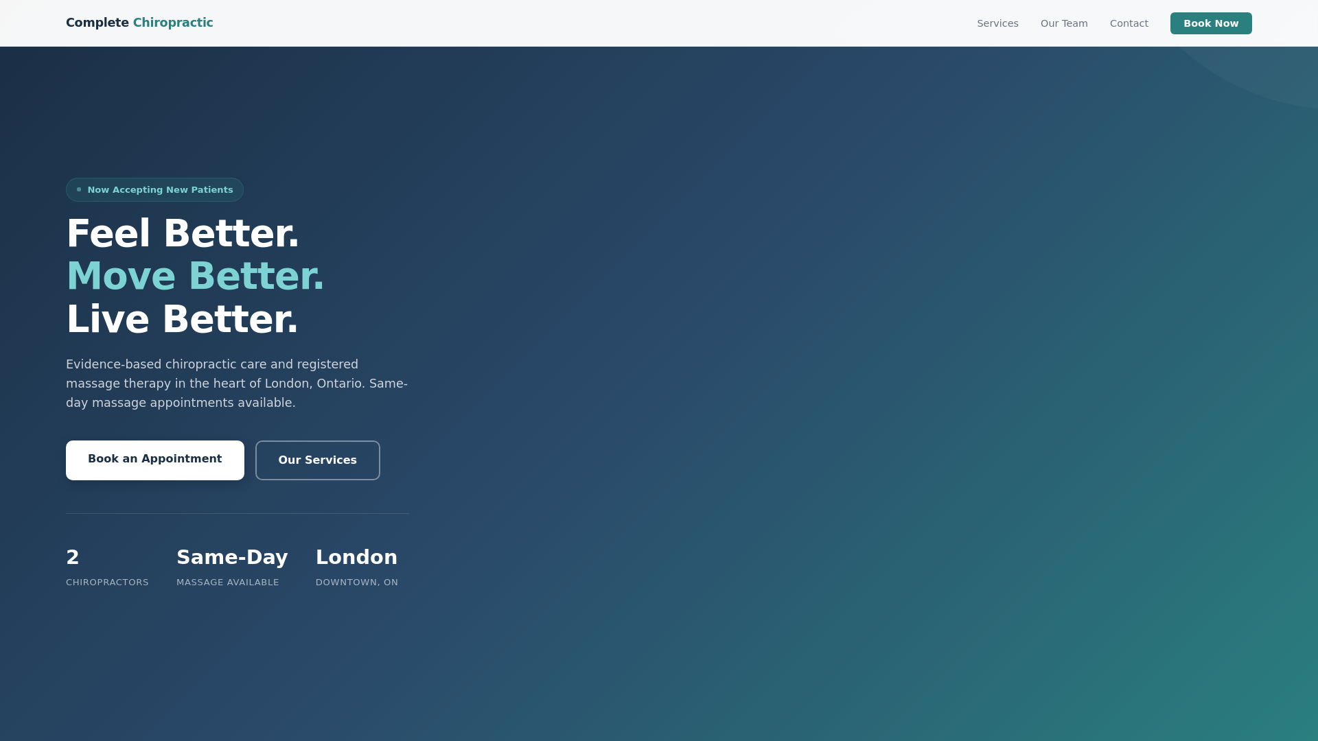 website screenshot of https://mch-complete-chiropractic.pages.dev/
