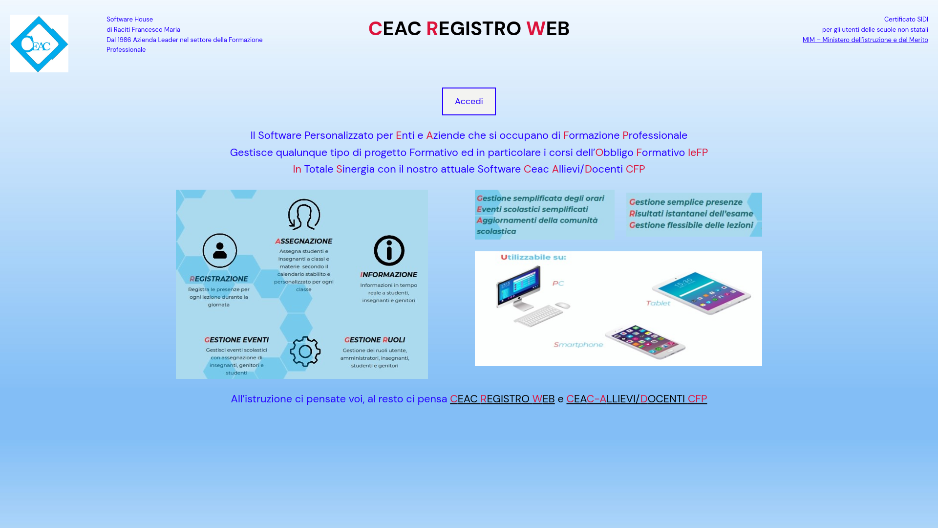 website screenshot of https://centrostudiricerche-ceacregistroweb.com/