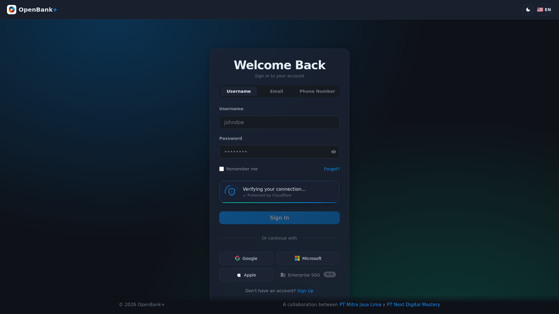 website screenshot of https://openbankplus.online/
