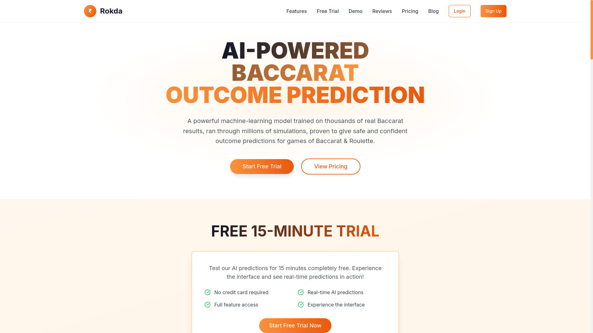 website screenshot of https://baccaratprediction.online/