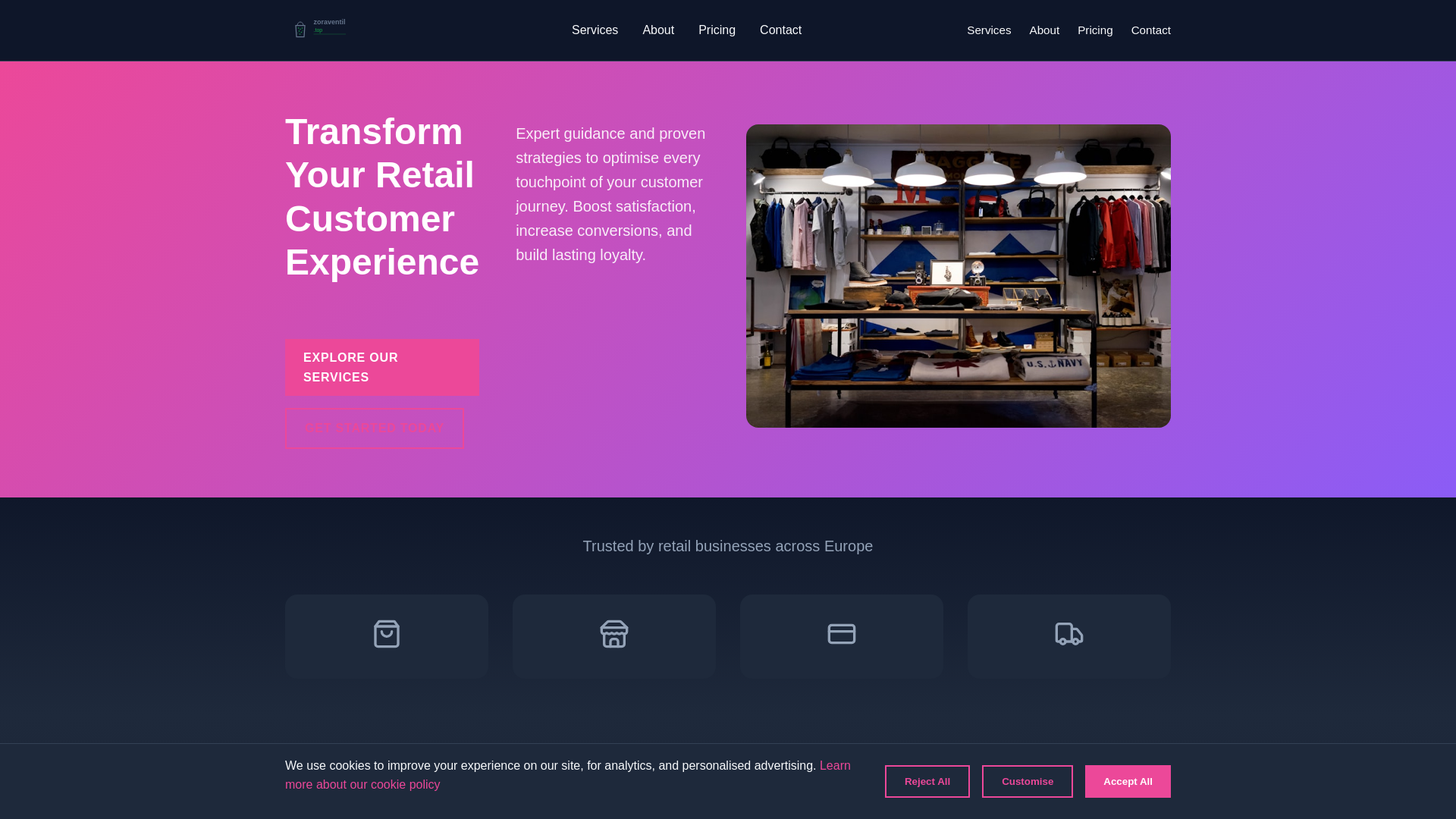 website screenshot of https://zoraventil.top/