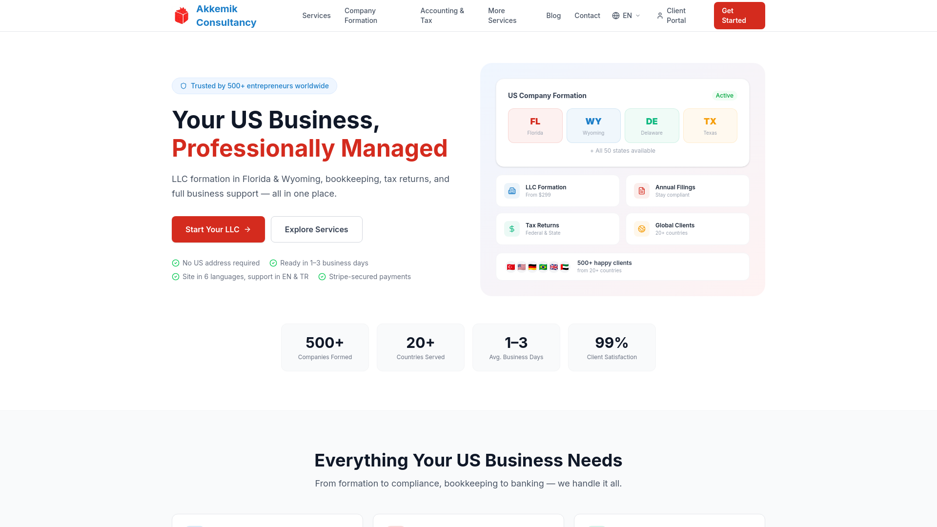 website screenshot of https://corp-wise.com/