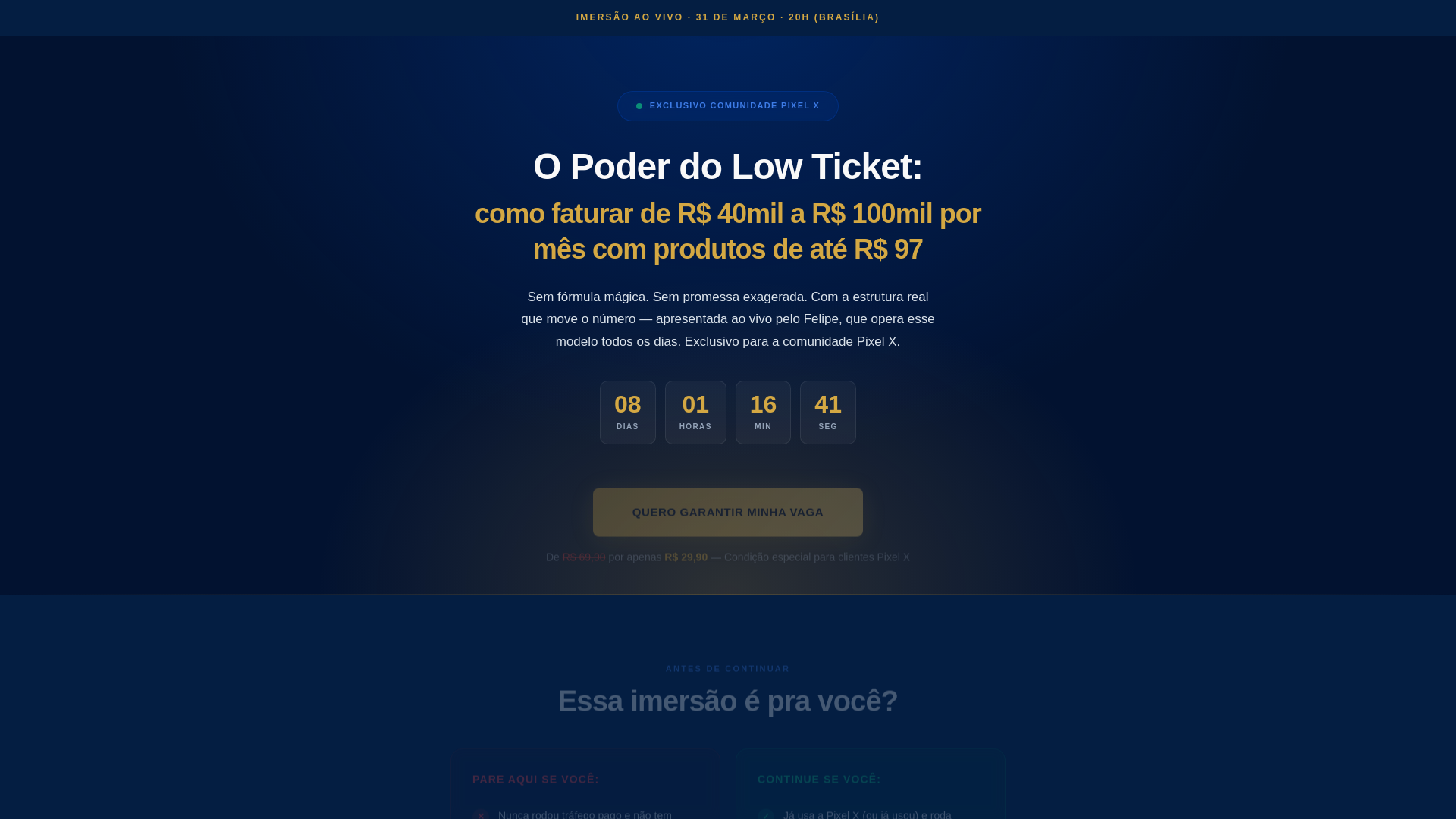 website screenshot of https://pxa-imersao-low-ticket.pages.dev/