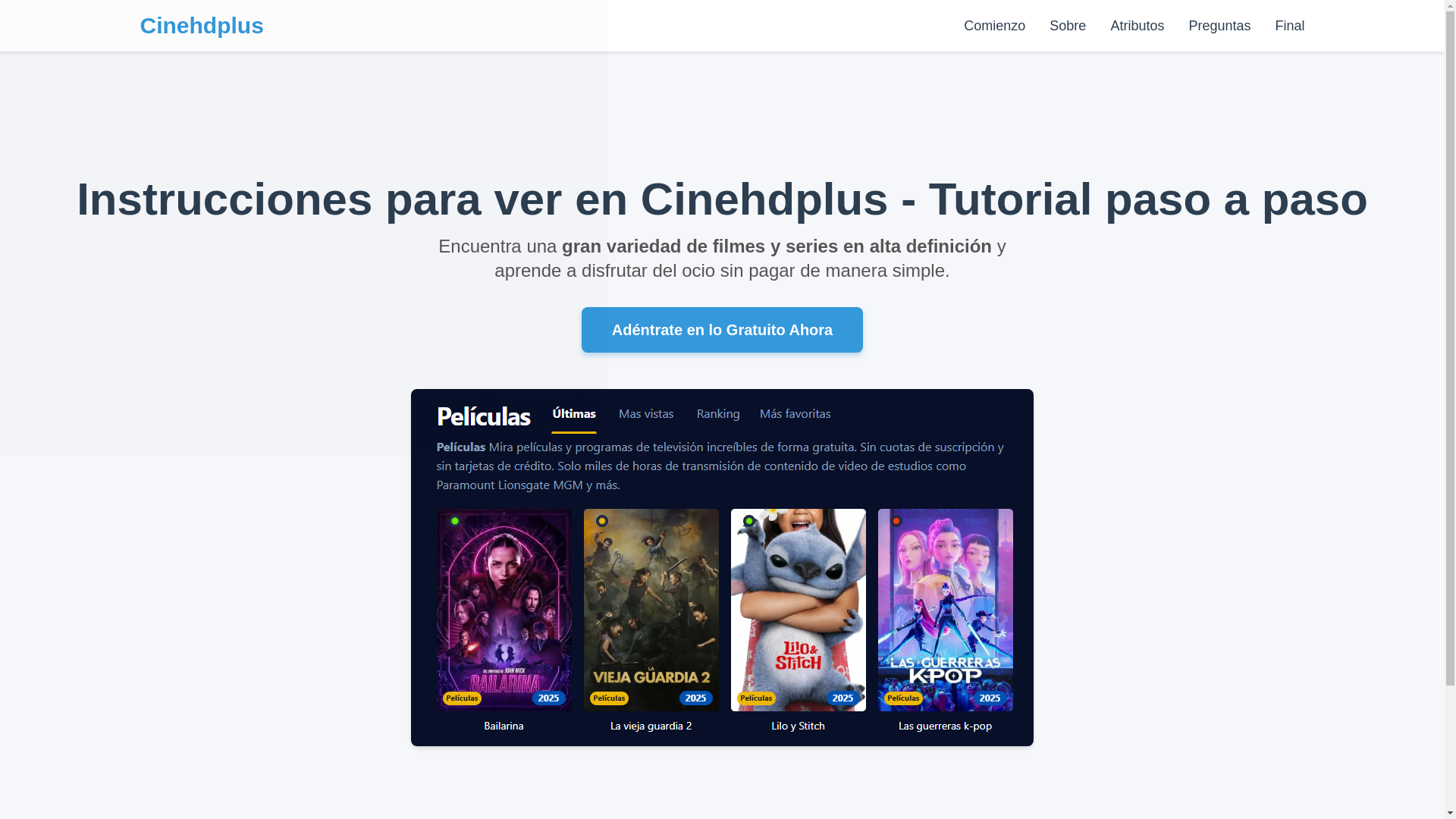 website screenshot of https://cinehdplus-xqix.pages.dev/