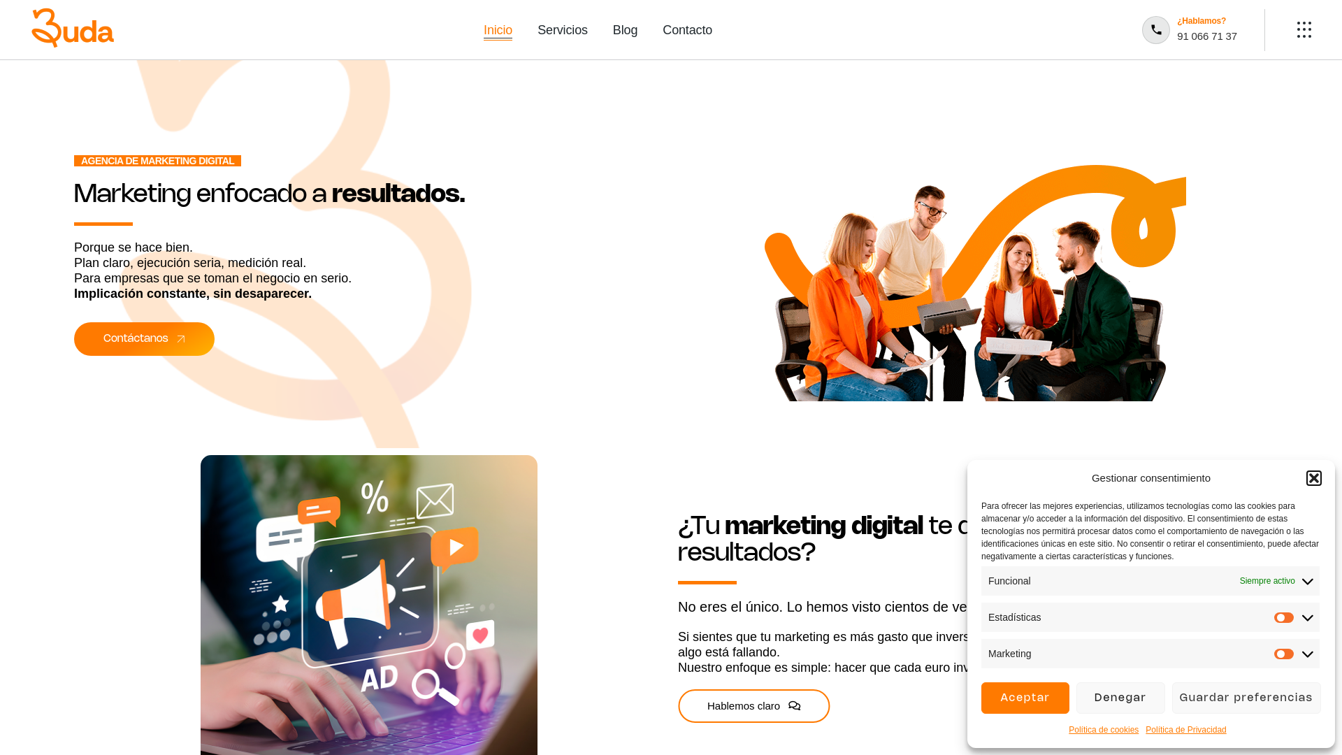 website screenshot of https://agenciabuda.com/