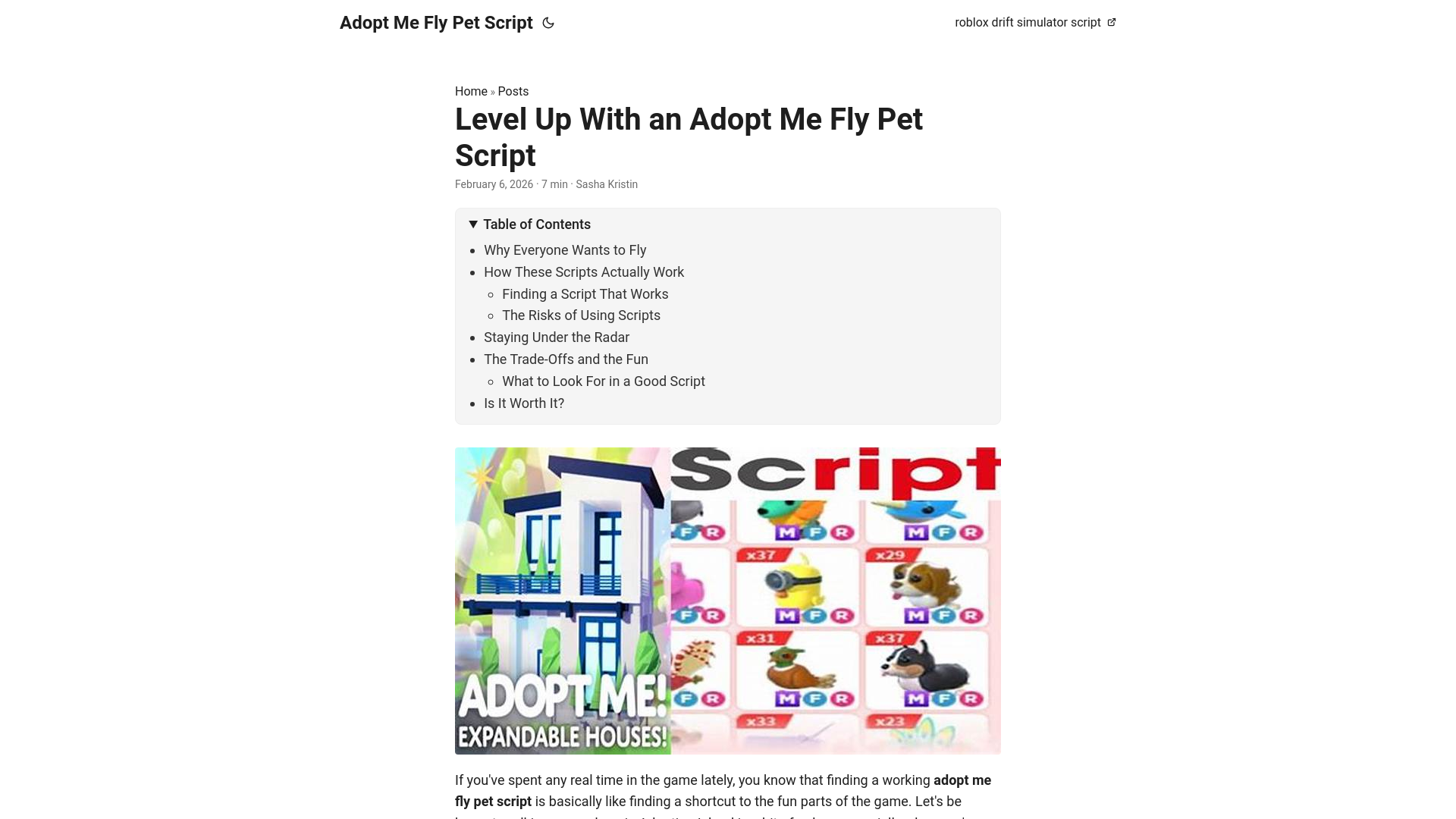 website screenshot of https://adopt-me-fly-pet-script.pages.dev/