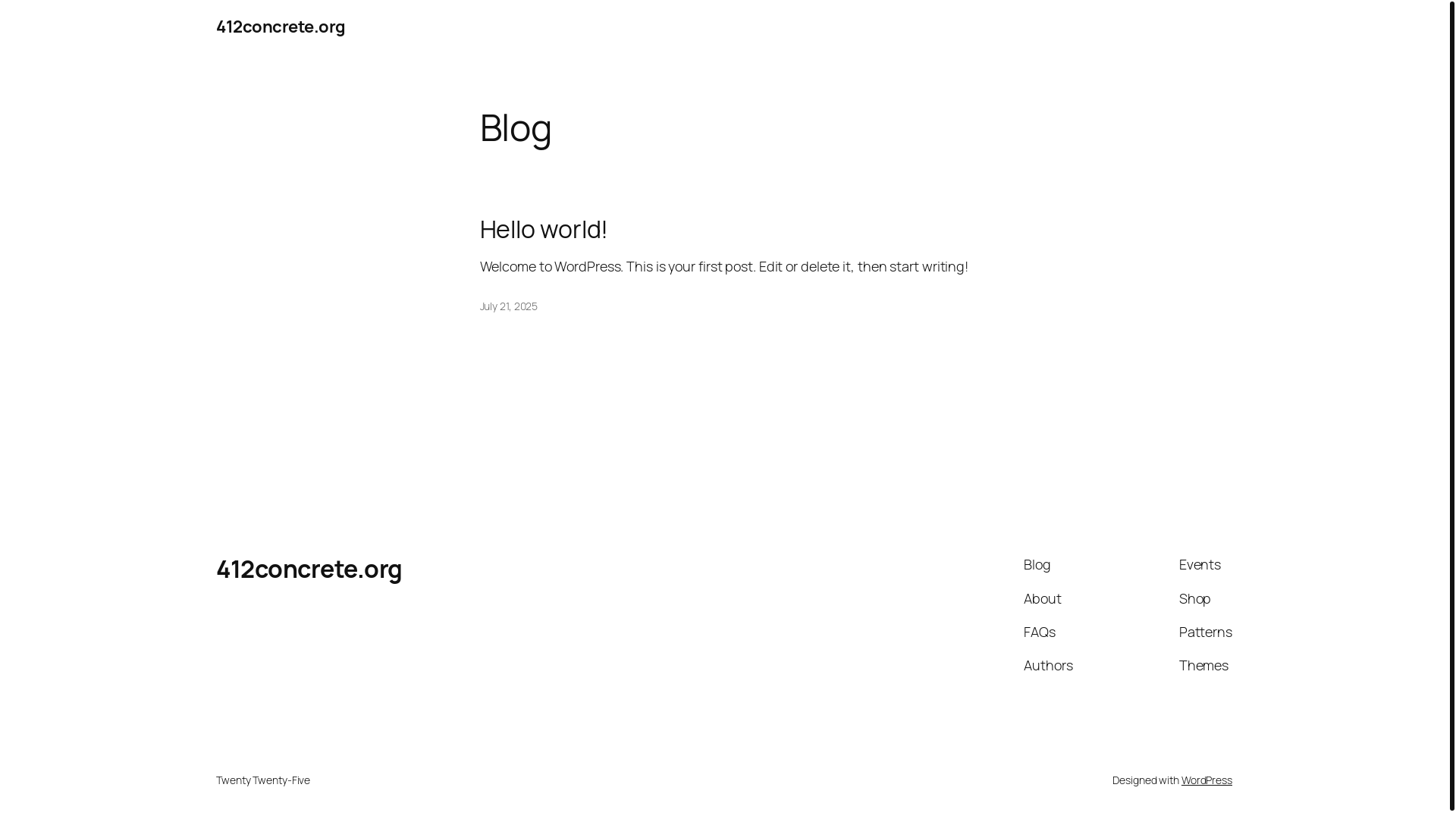 website screenshot of https://412concrete.org/