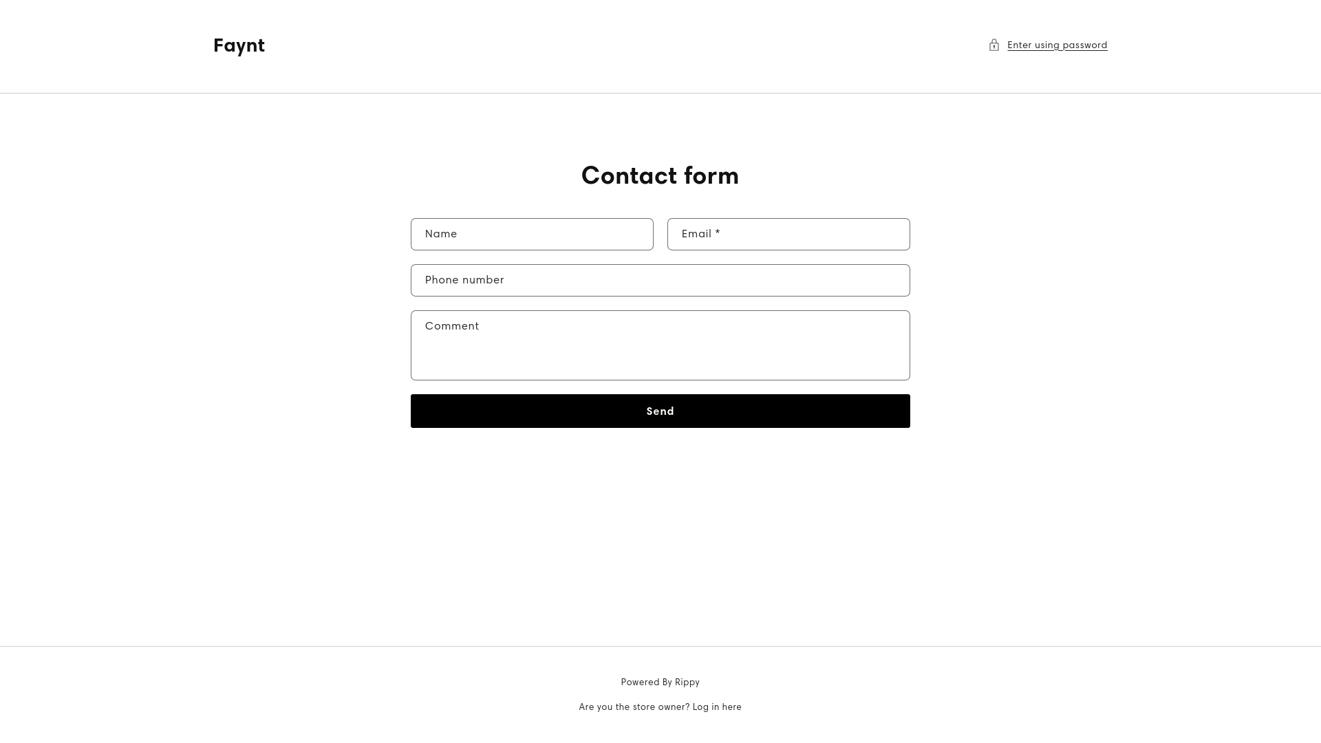 website screenshot of https://fayntcare.store/