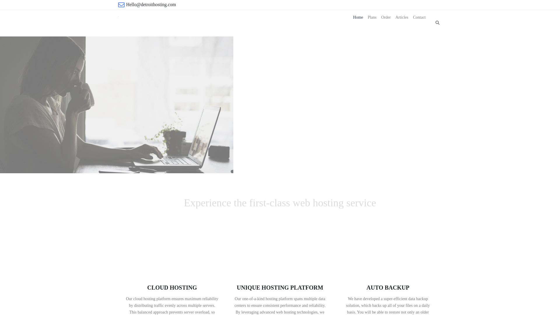 website screenshot of https://detroithosting.com/