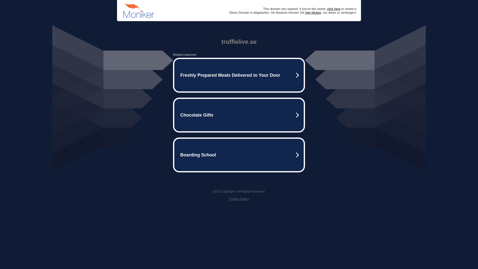 website screenshot of https://trufflelive.se/