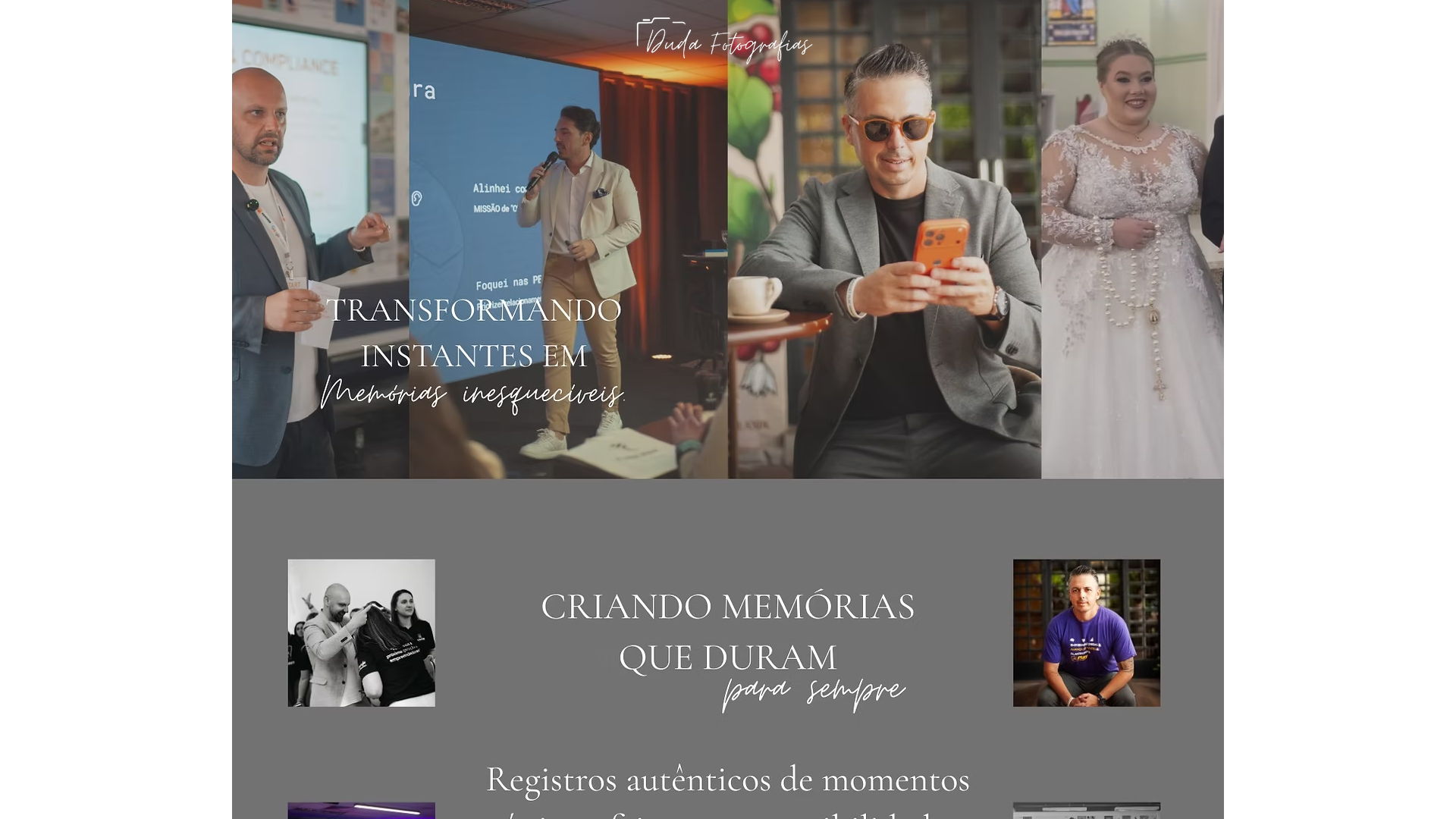 website screenshot of https://dudafotografias.com.br/