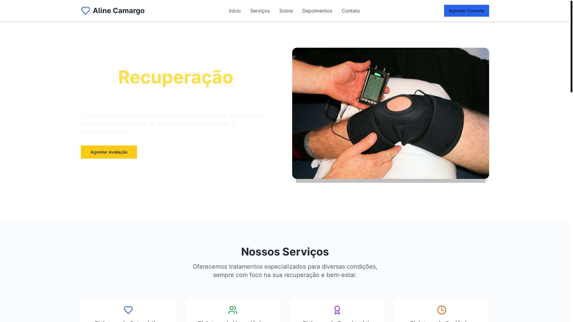 website screenshot of https://alinecamargo.shop/
