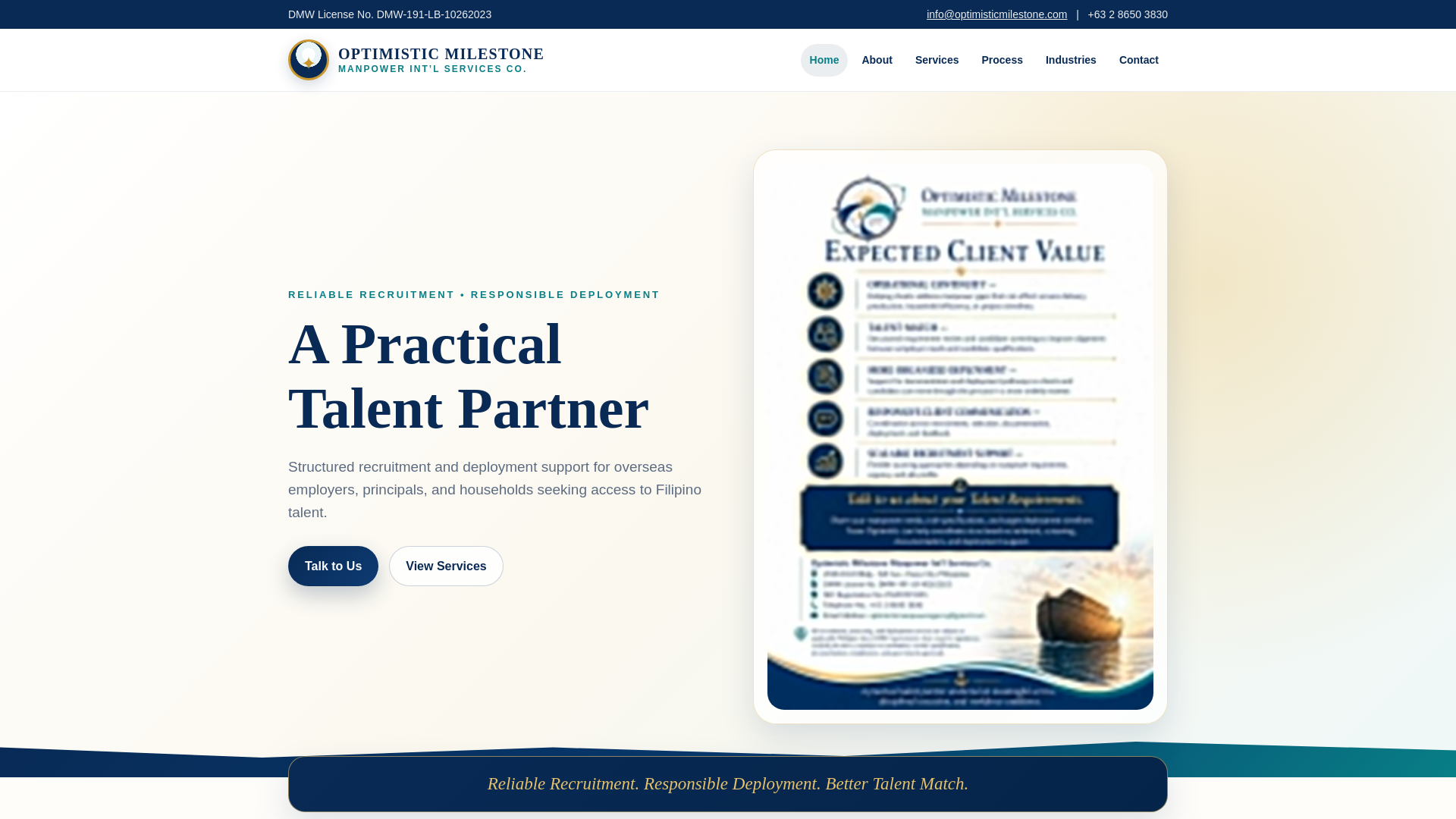 website screenshot of https://optimisticmilestone.com/