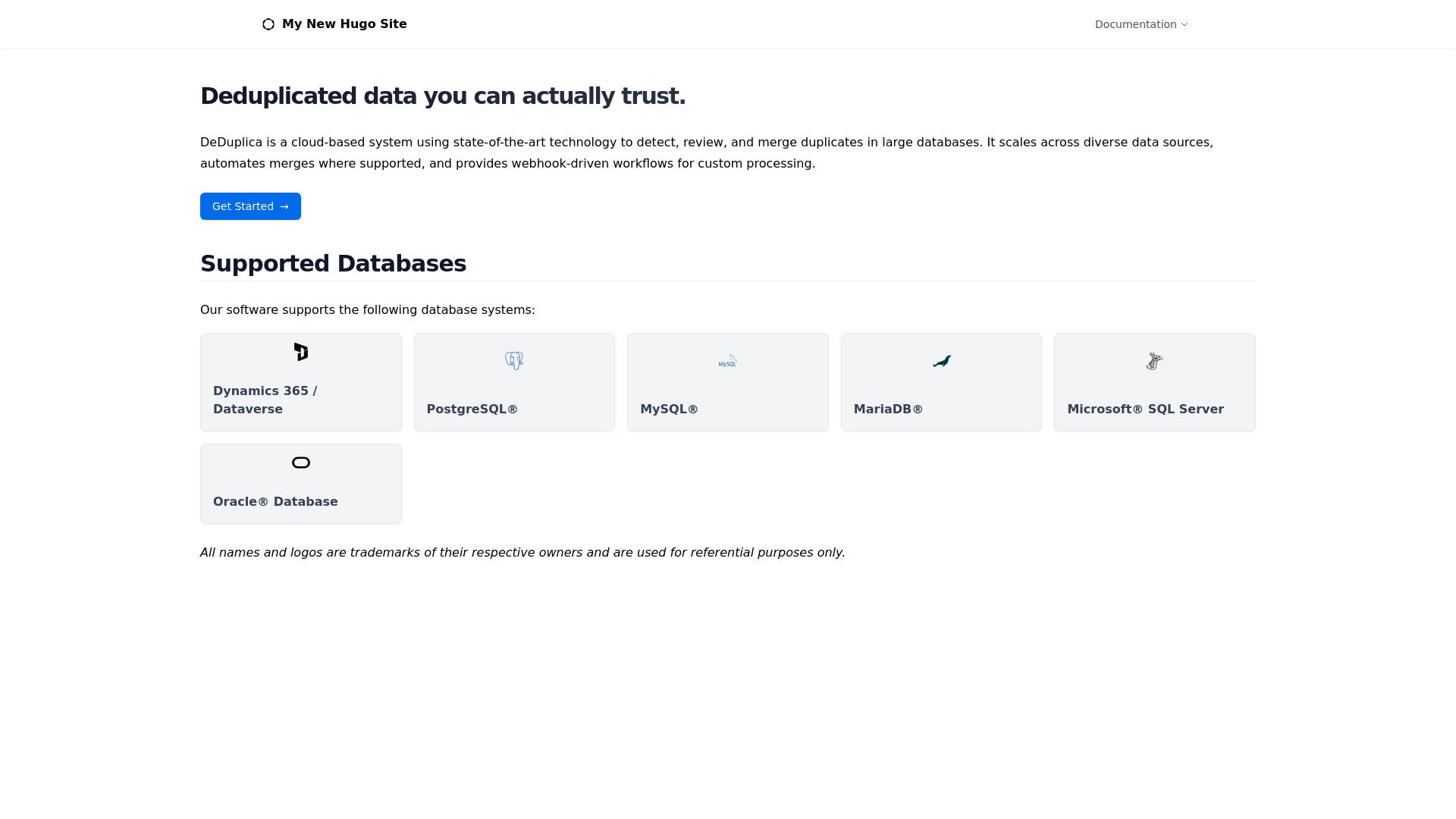 website screenshot of https://deduplica.net/