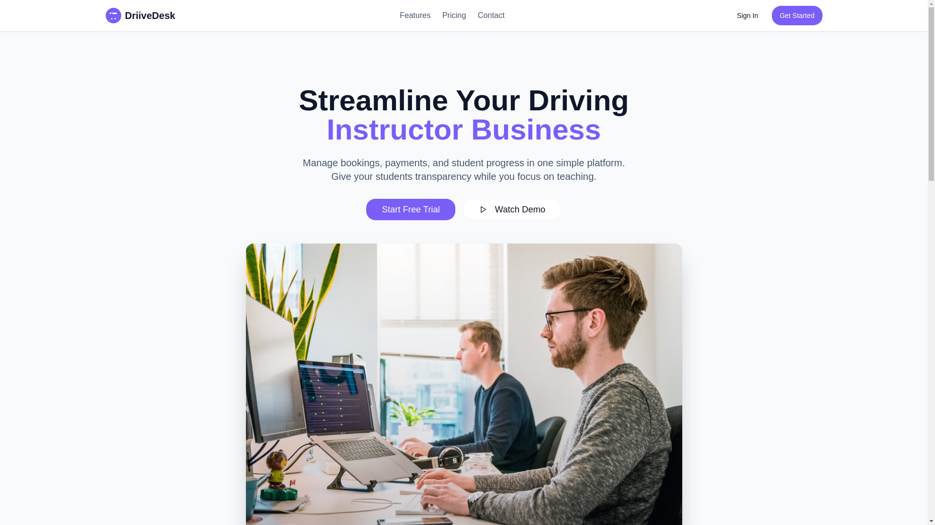 website screenshot of https://driivedesk.com/