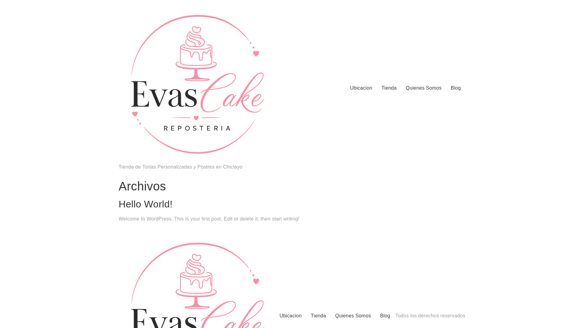 website screenshot of https://evascakereposteria.com/