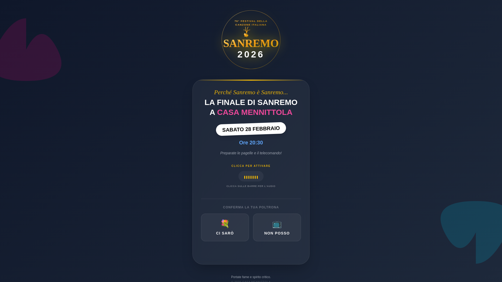 website screenshot of https://sanremo-26.pages.dev/