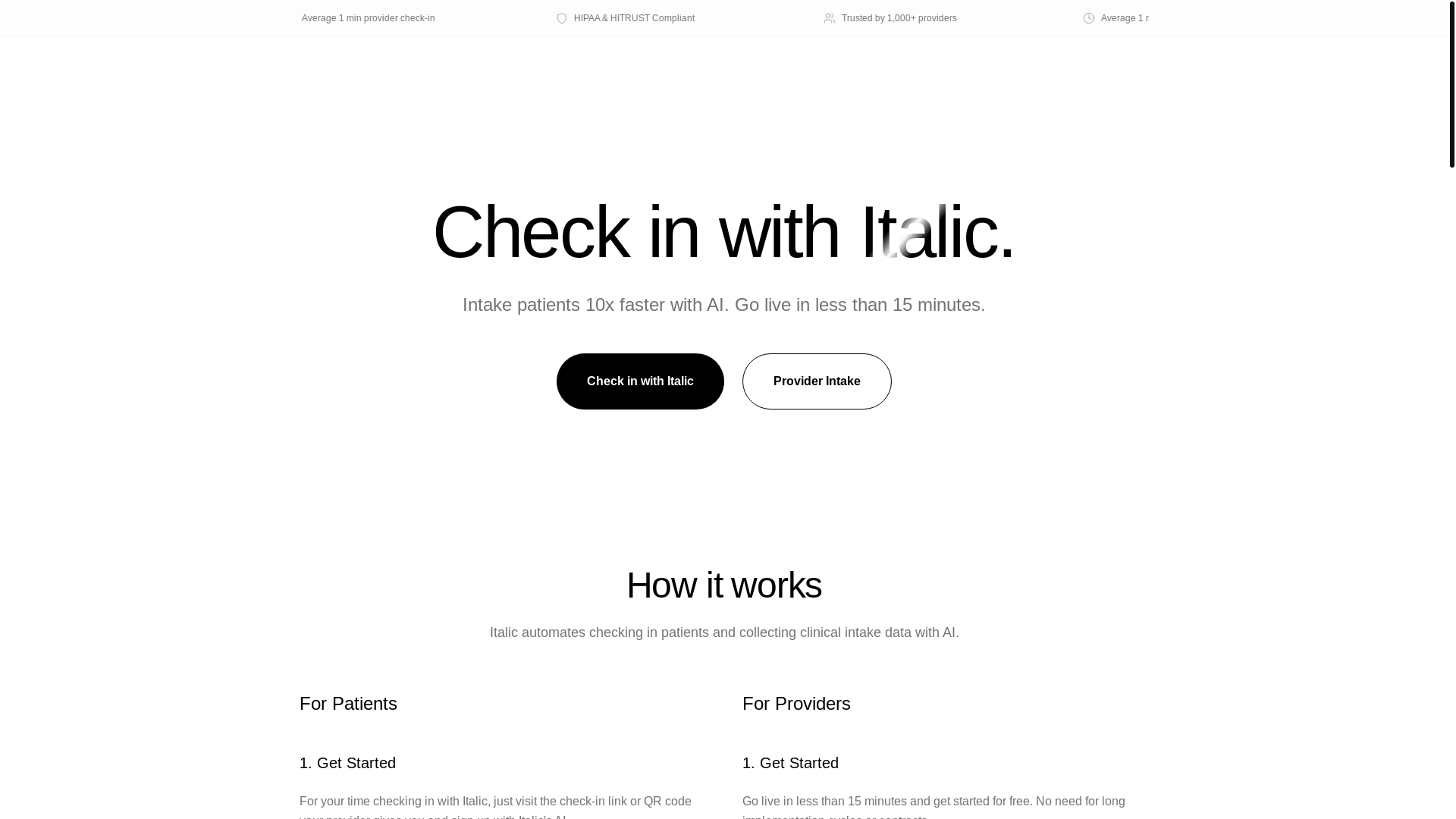 website screenshot of https://italichealth.app/