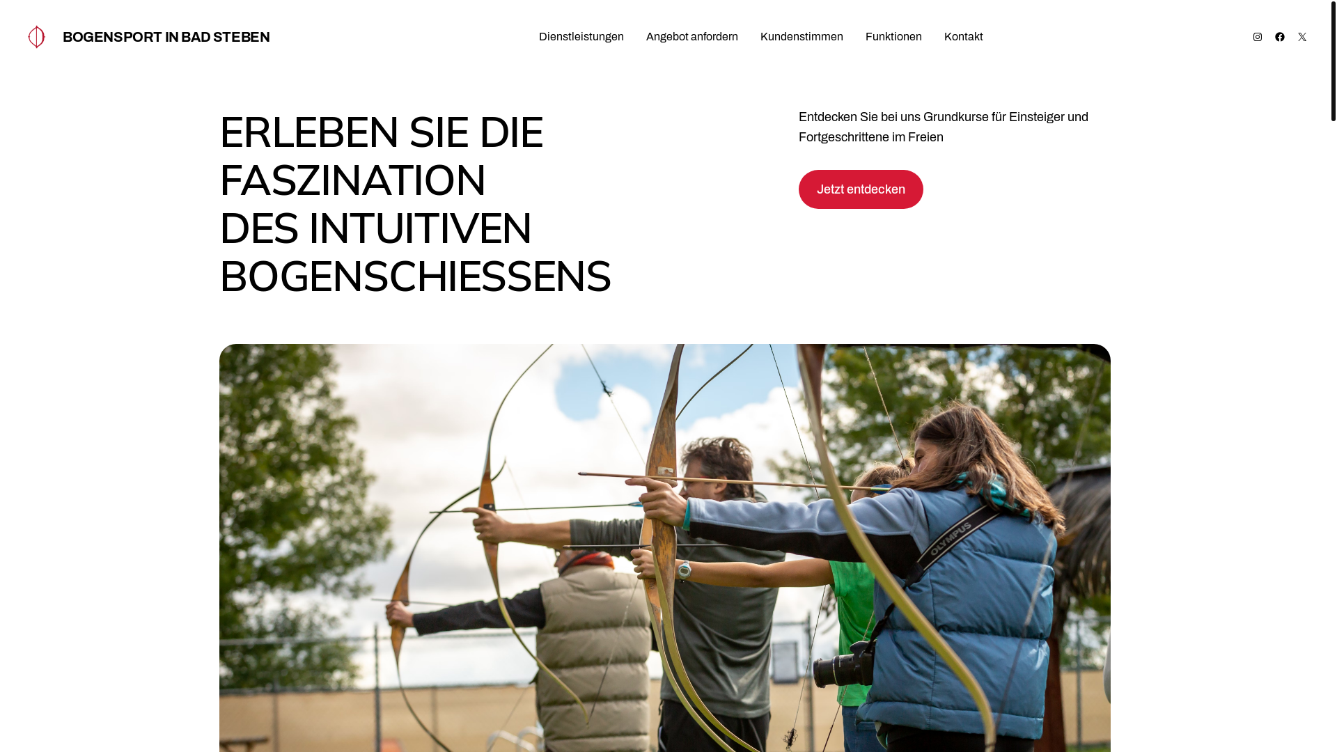 website screenshot of https://bogensport-badsteben.de/