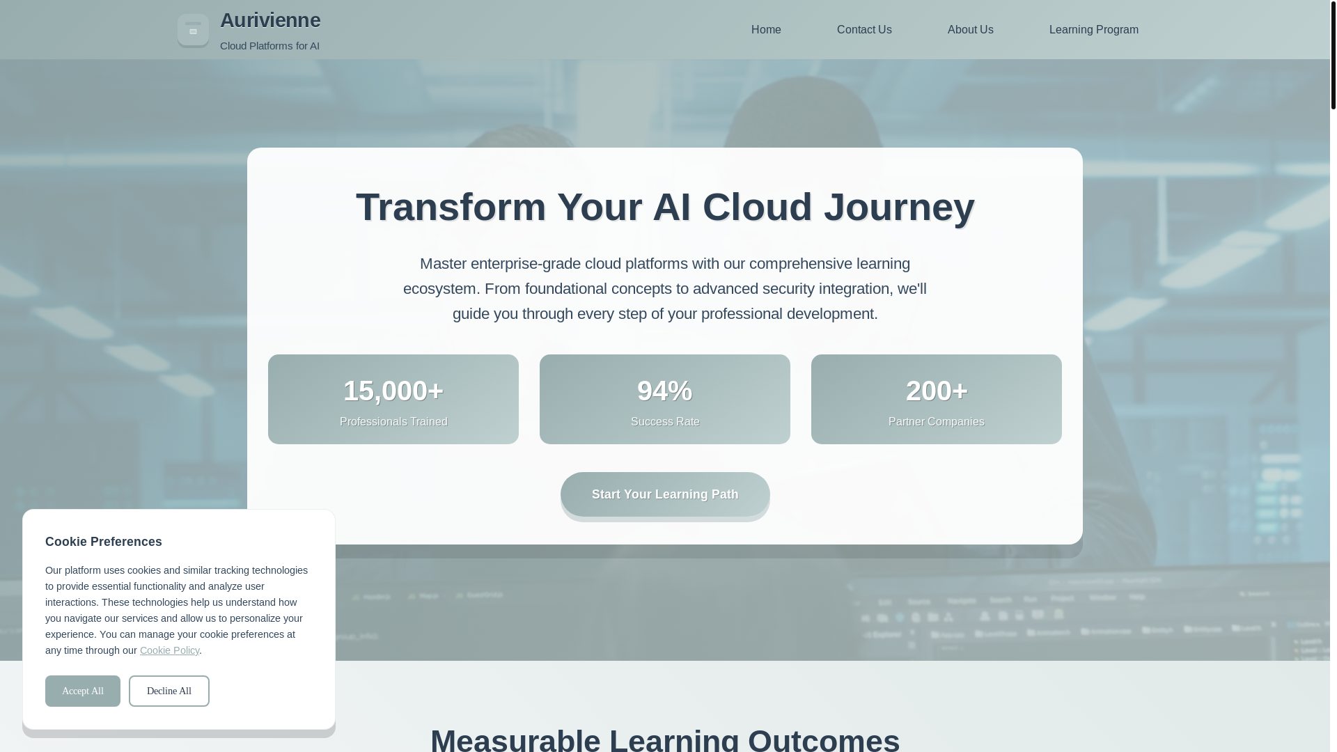 website screenshot of https://aurivienne.com/