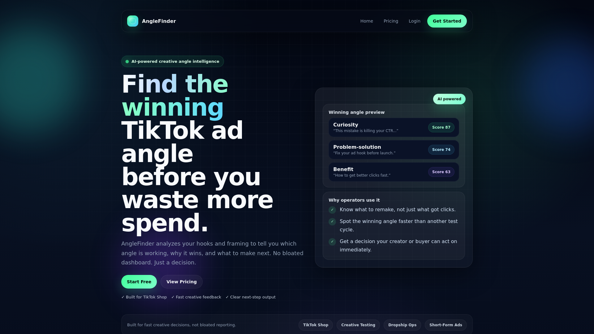 website screenshot of https://anglefinderai.com/