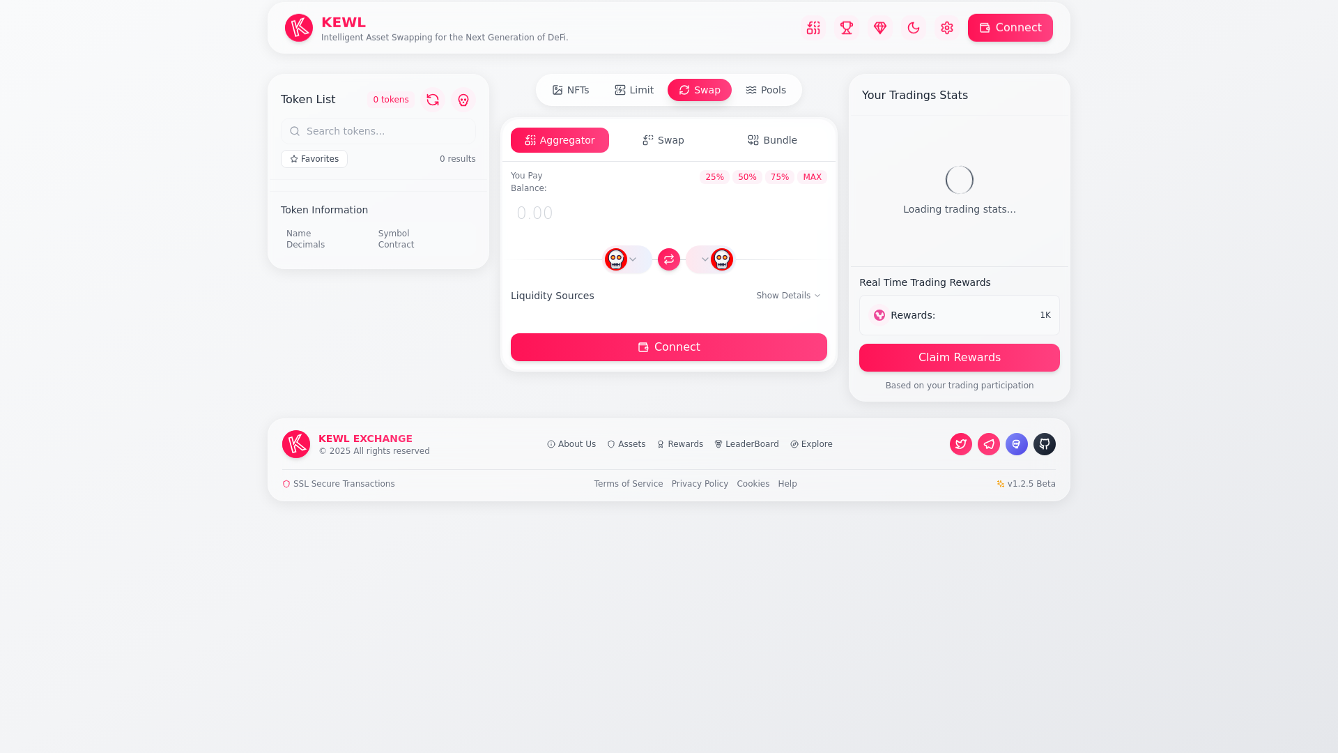 website screenshot of https://v2.kewlswap.com/