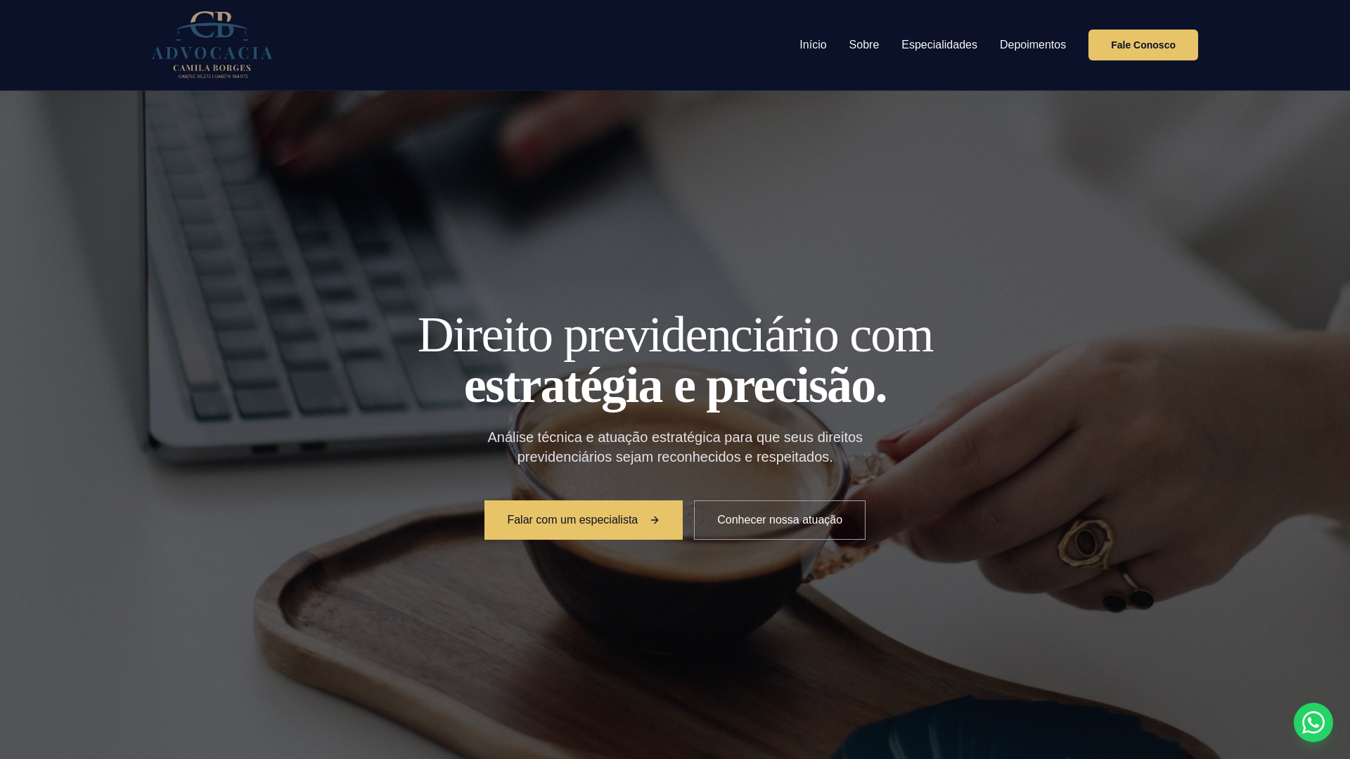 website screenshot of https://camila-borges-advocacia.pages.dev/