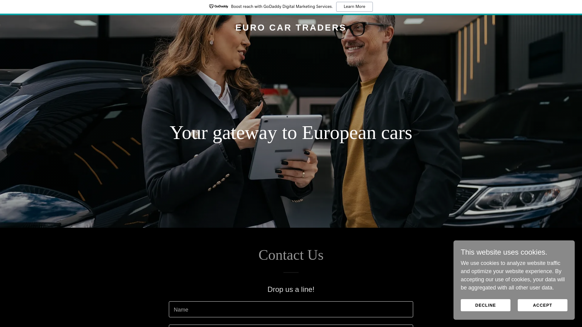 website screenshot of https://eurocartraders.co.uk/