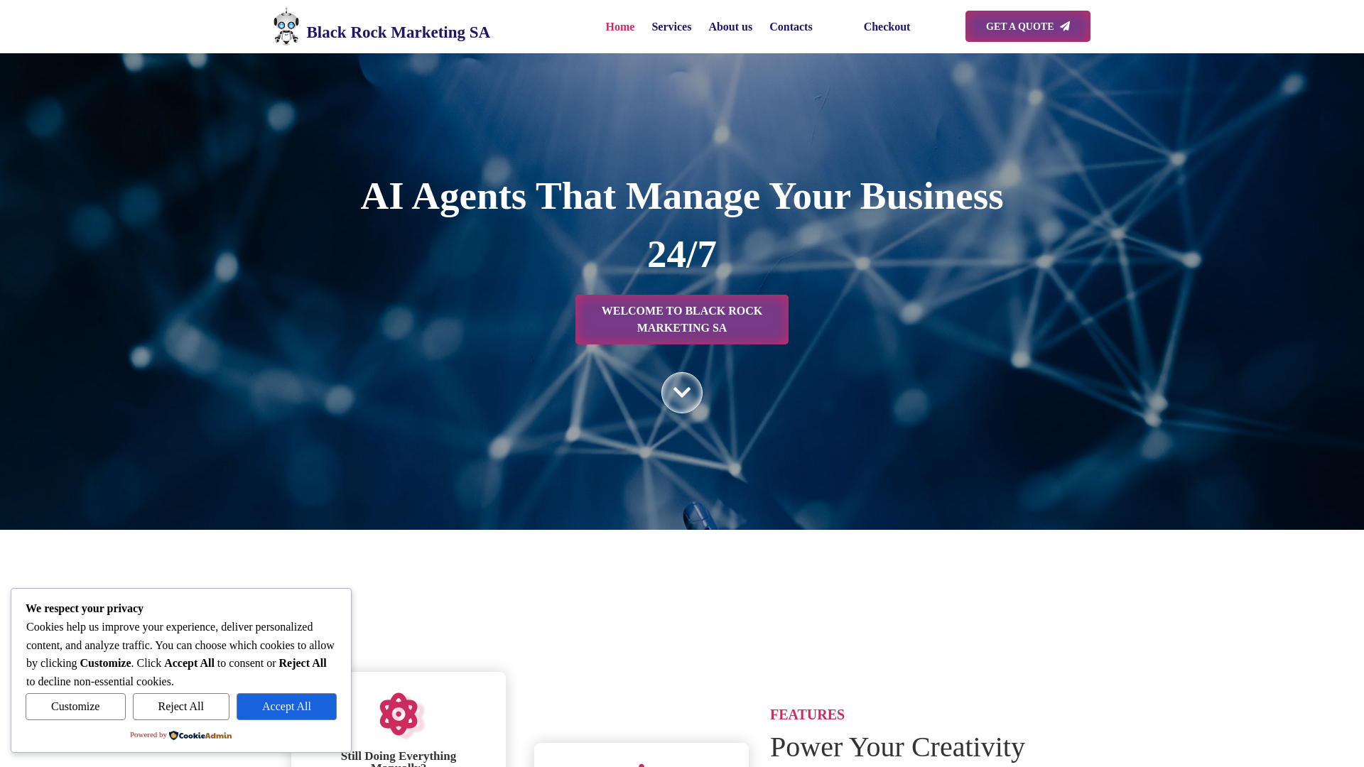 website screenshot of https://blackrockmarketingsa.co.za/