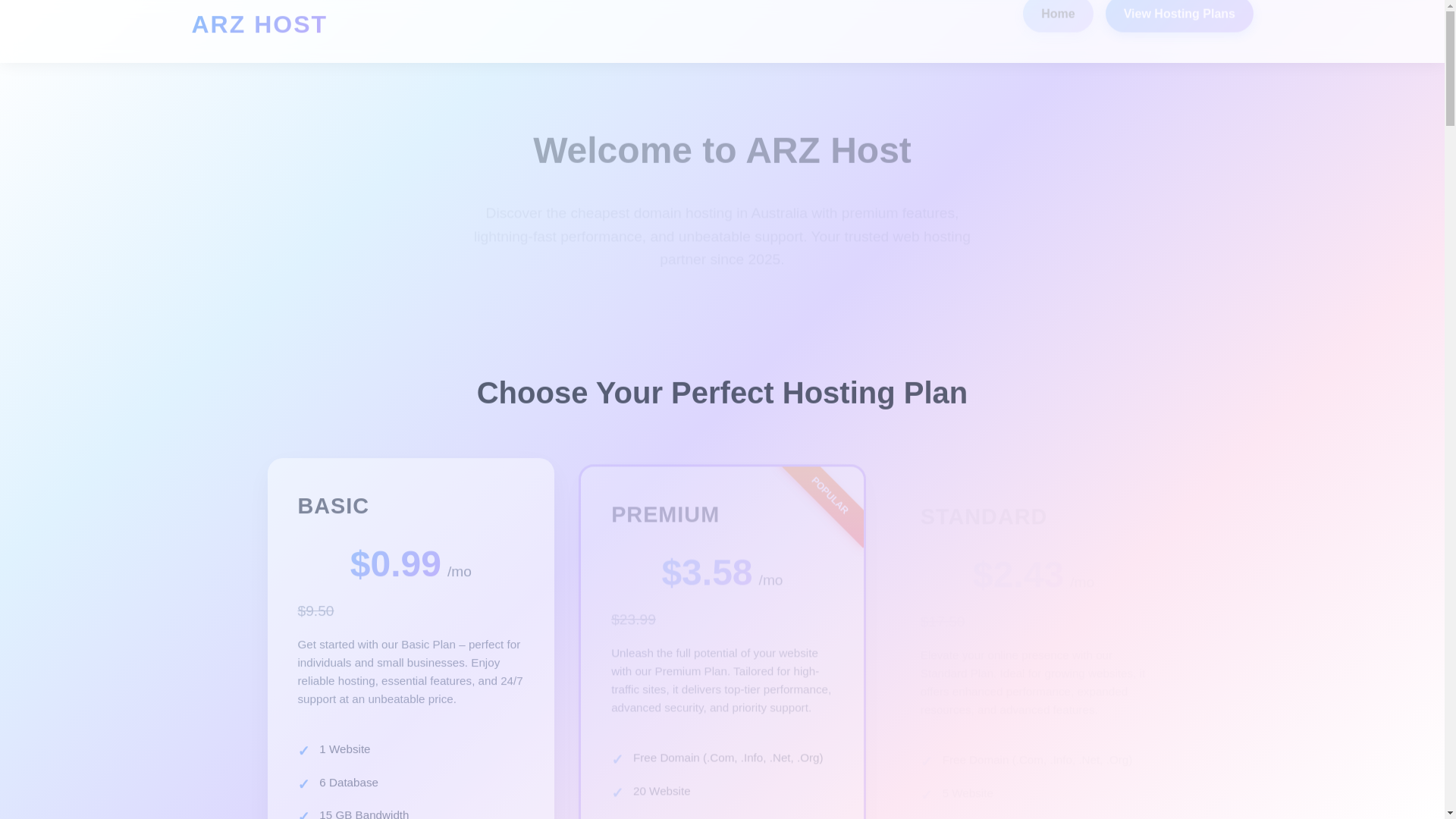 website screenshot of https://welcome-to-arzhost.pages.dev/