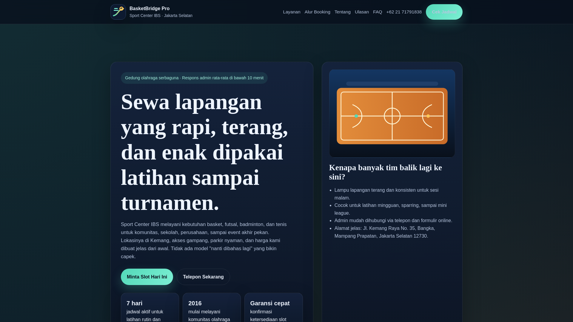 website screenshot of https://basketbridge.pro