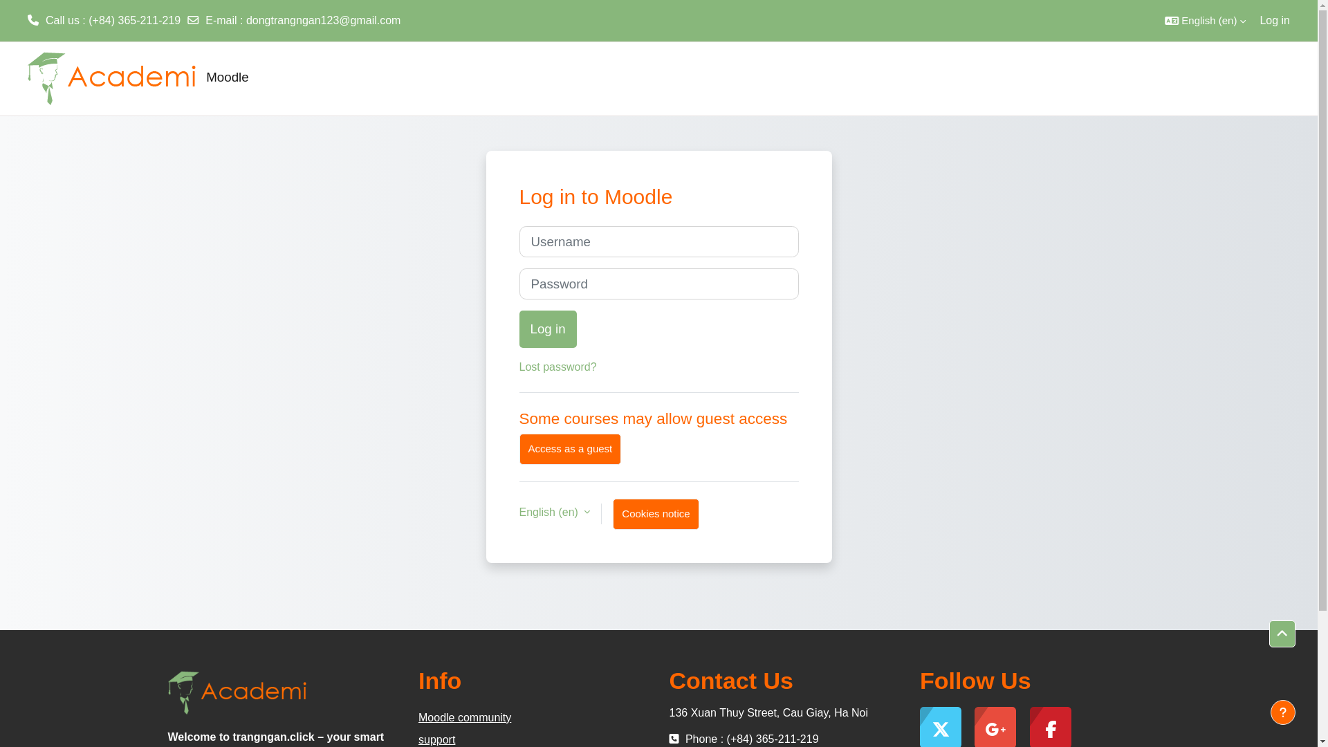 website screenshot of https://trangngan.click/