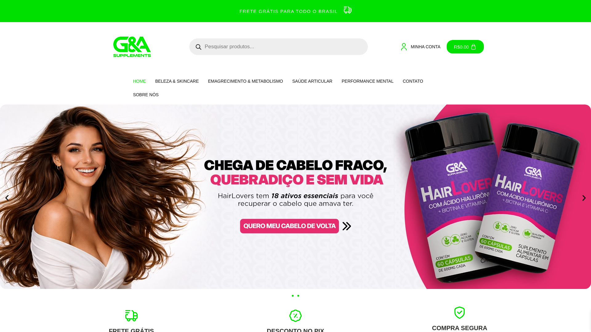 website screenshot of https://gasupplements.com.br