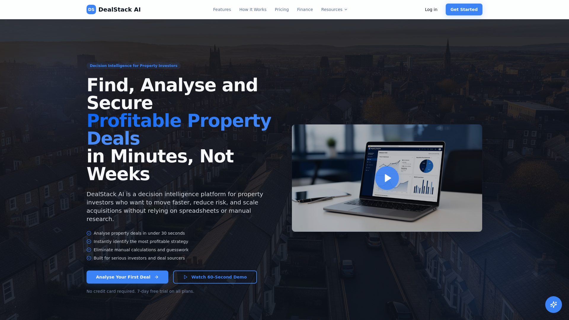 website screenshot of https://dealstackai.tech/