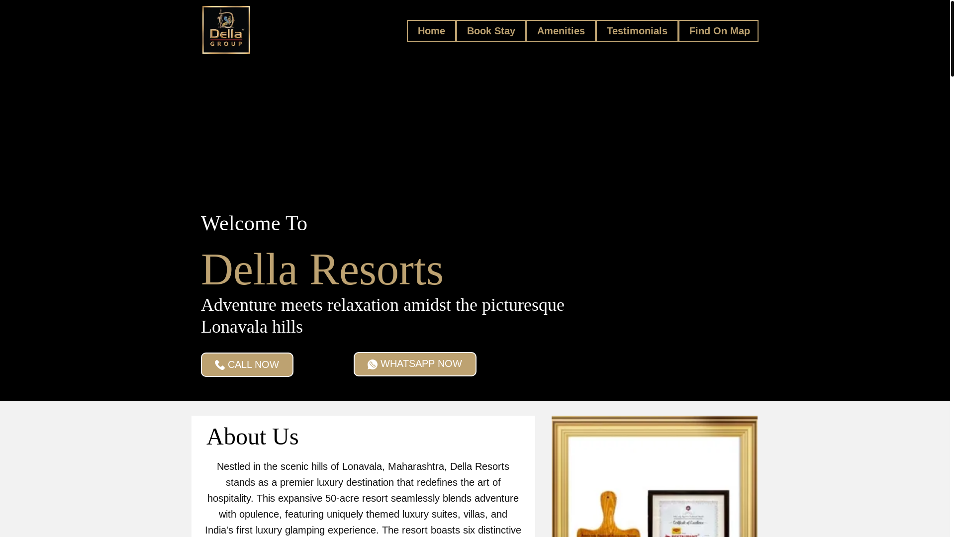 website screenshot of https://dellaresorttslonavala.com/