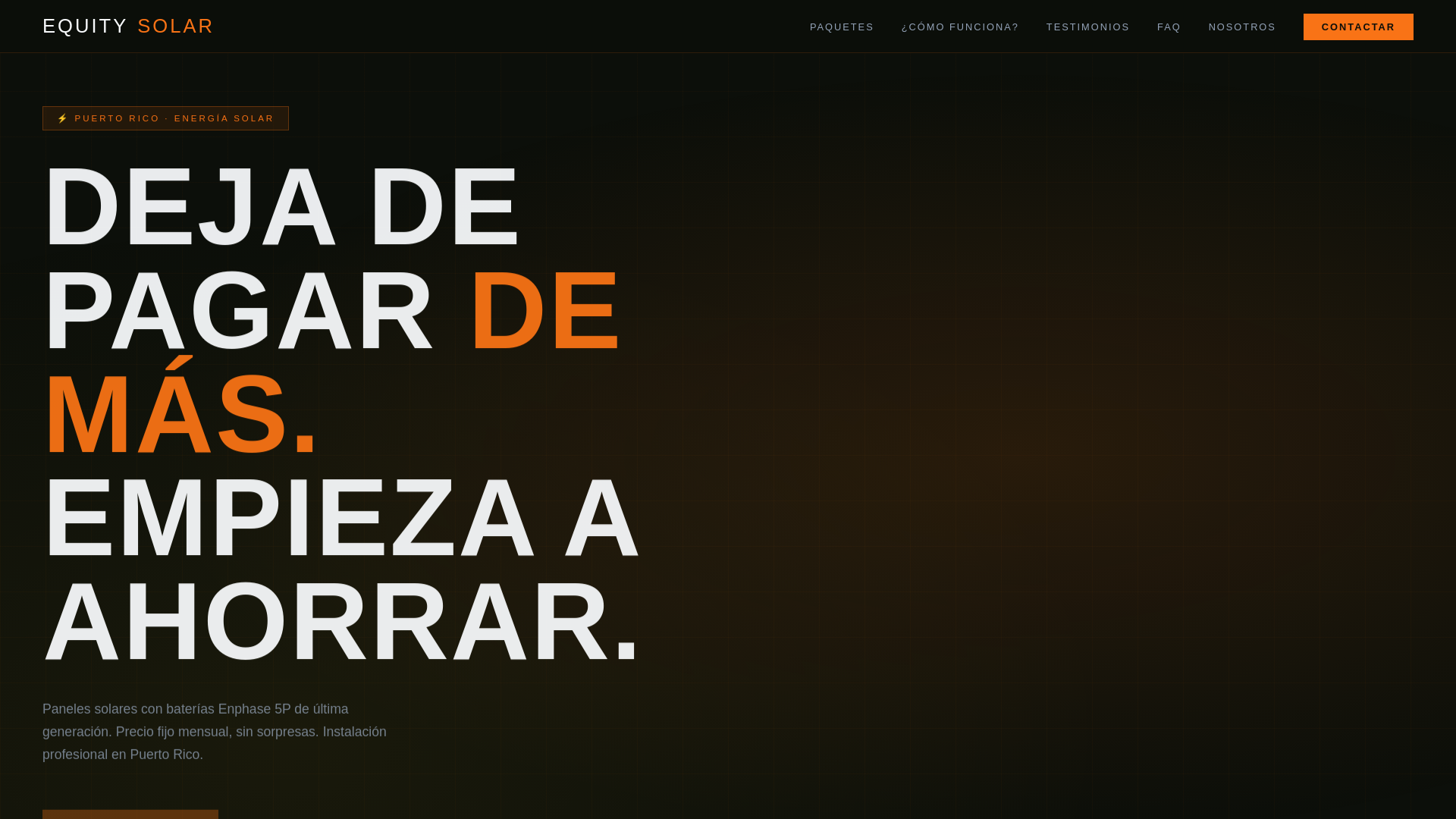 website screenshot of https://equitysolar.energy/