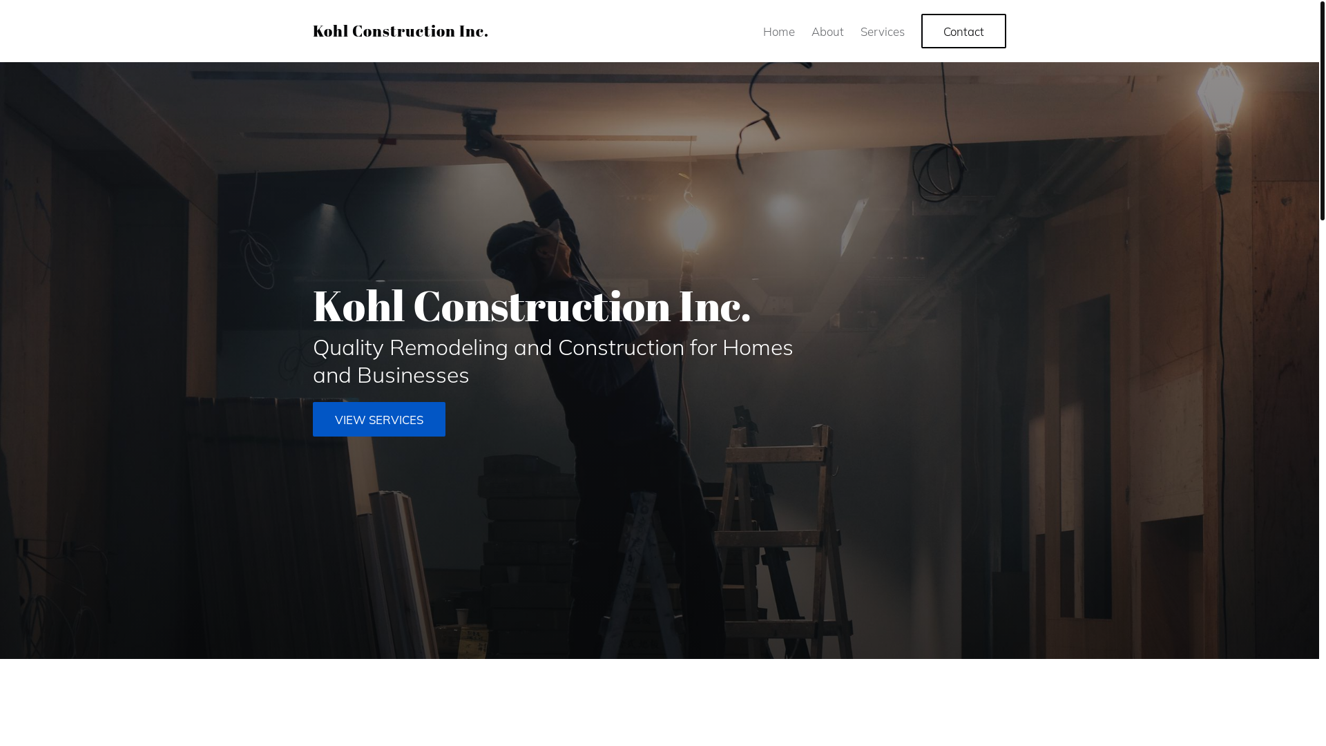 website screenshot of https://kohlconstruction.business/