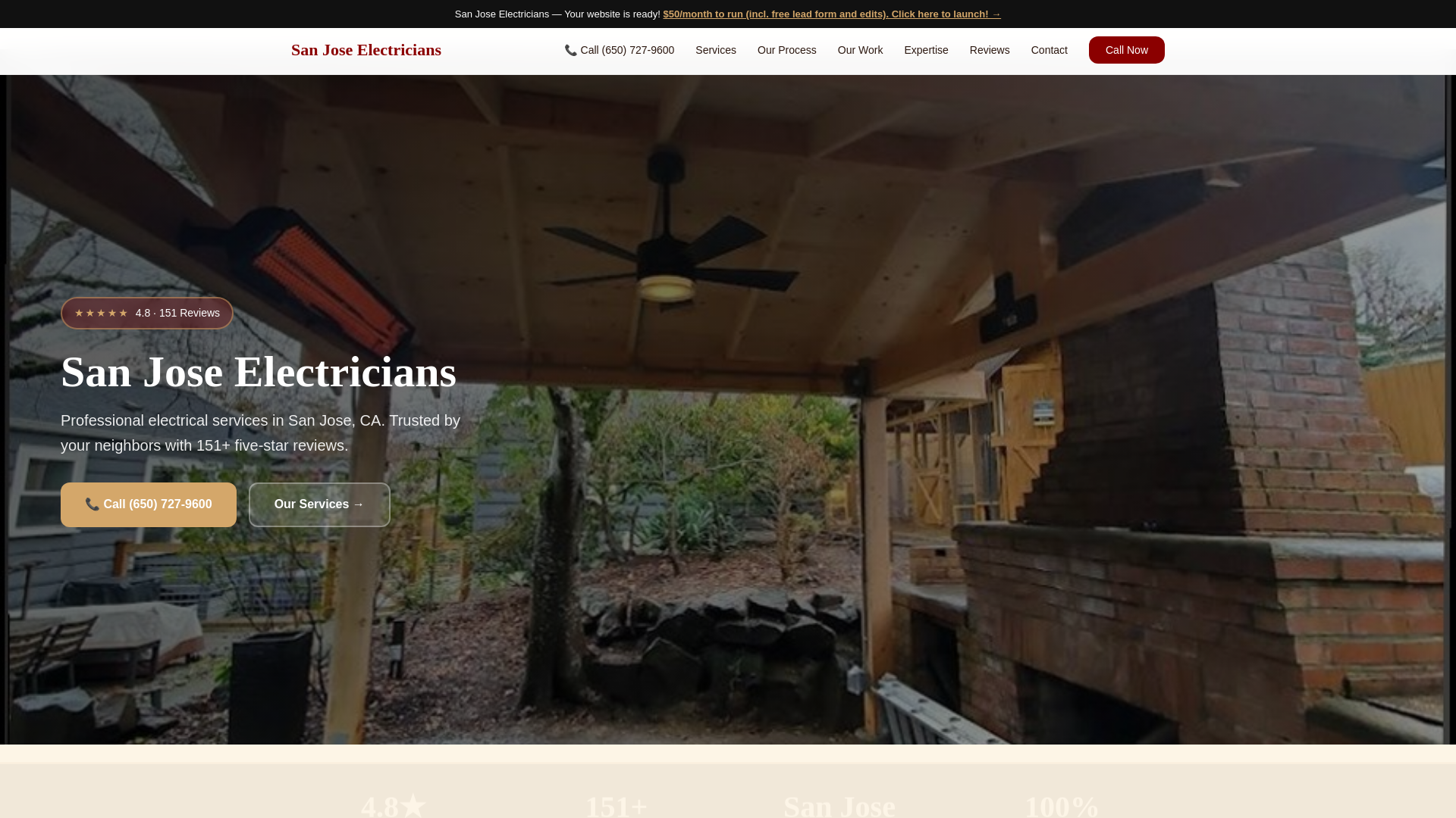 website screenshot of https://san-jose-electricians-demo.pages.dev/