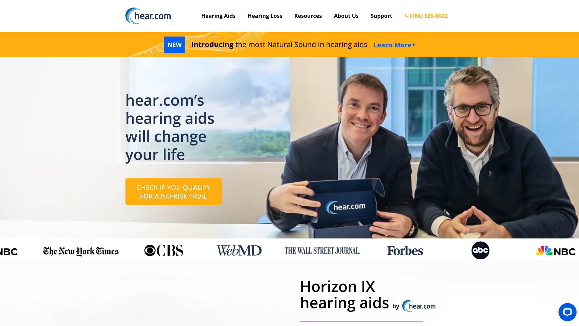 website screenshot of https://hear.com