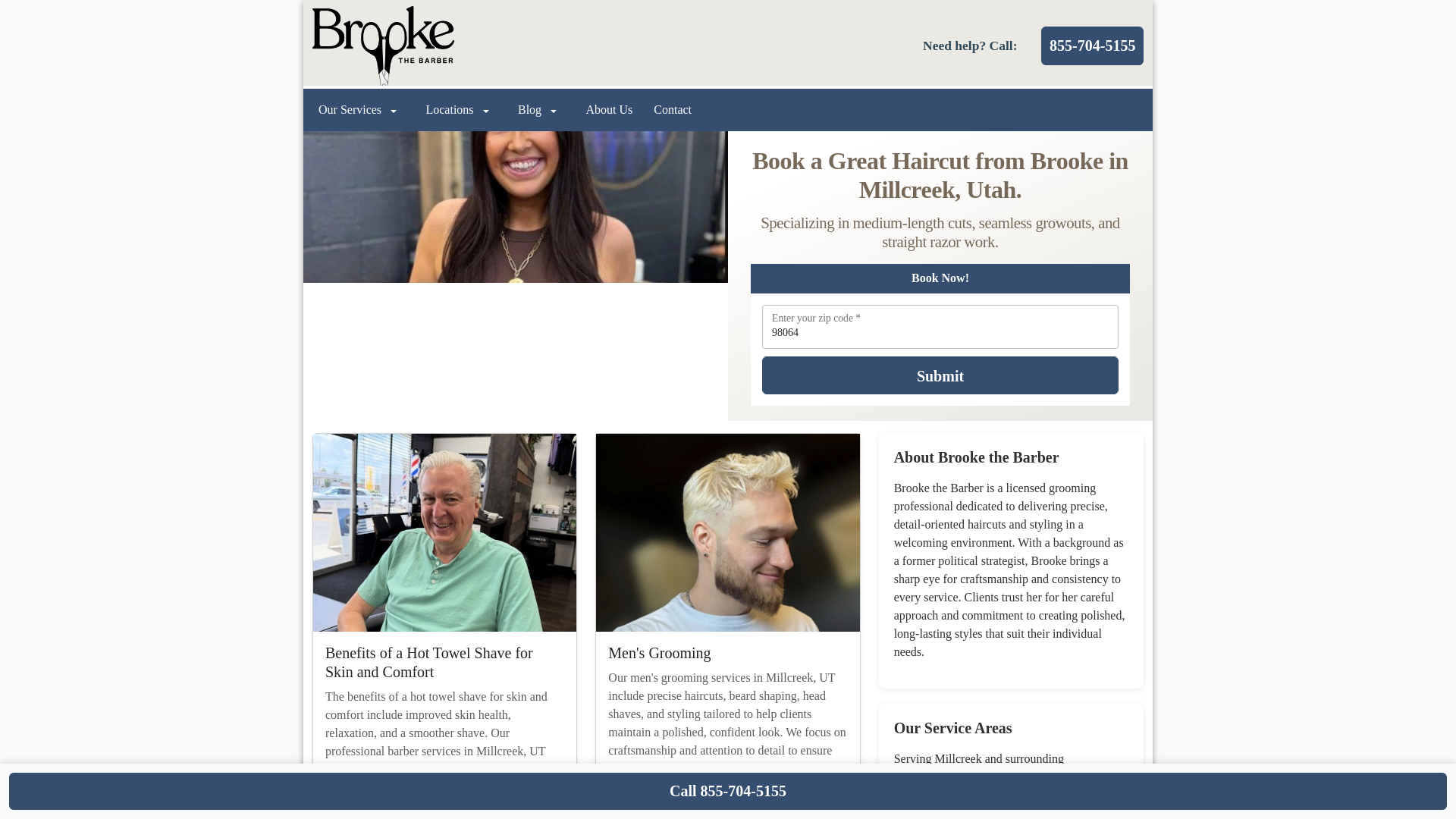 website screenshot of https://millcreekhaircuts.com