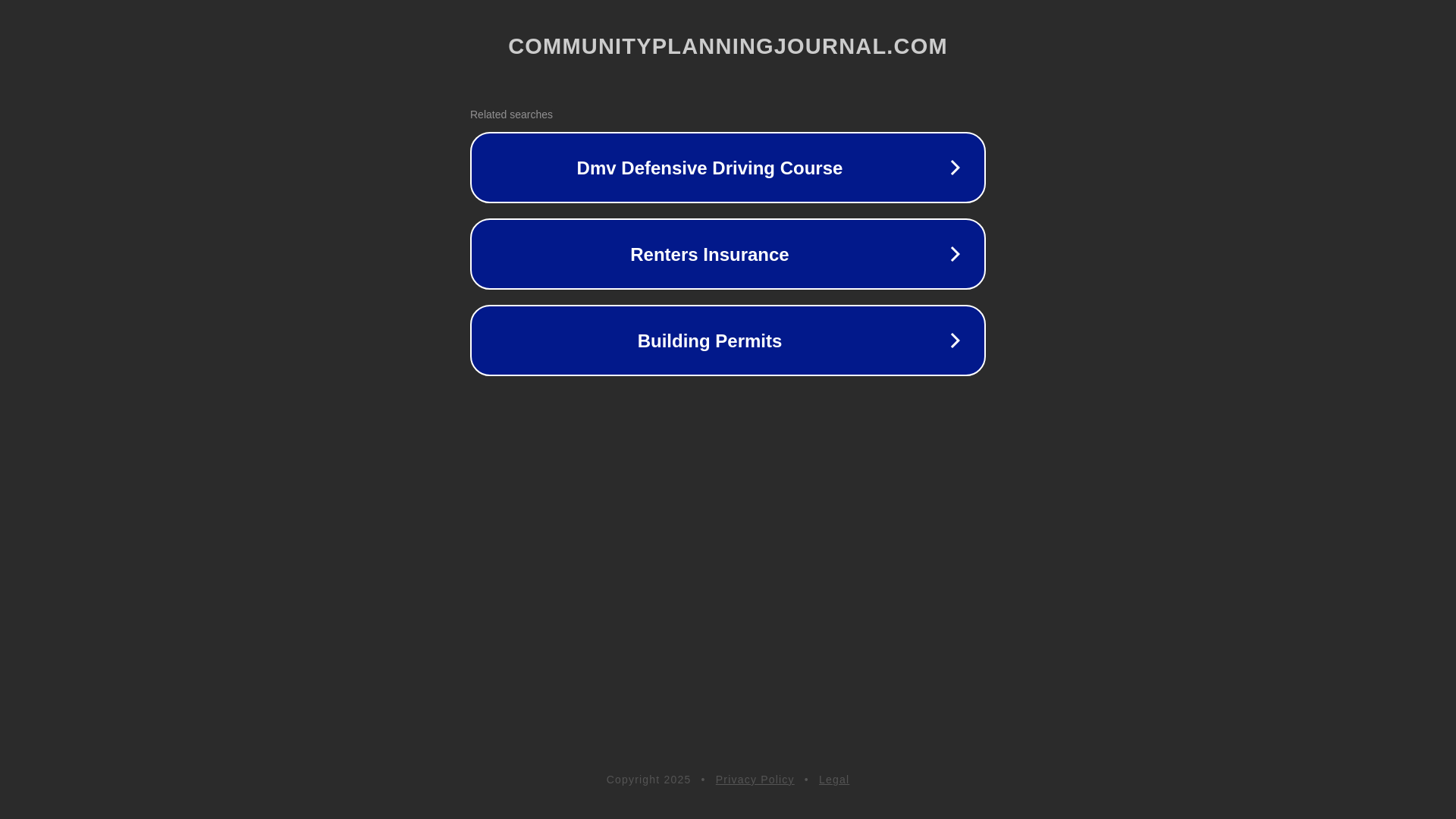 website screenshot of https://communityplanningjournal.com/