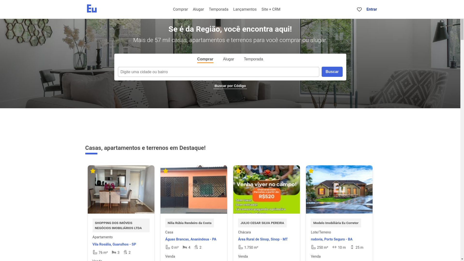 website screenshot of https://onprimeimoveis.com.br/