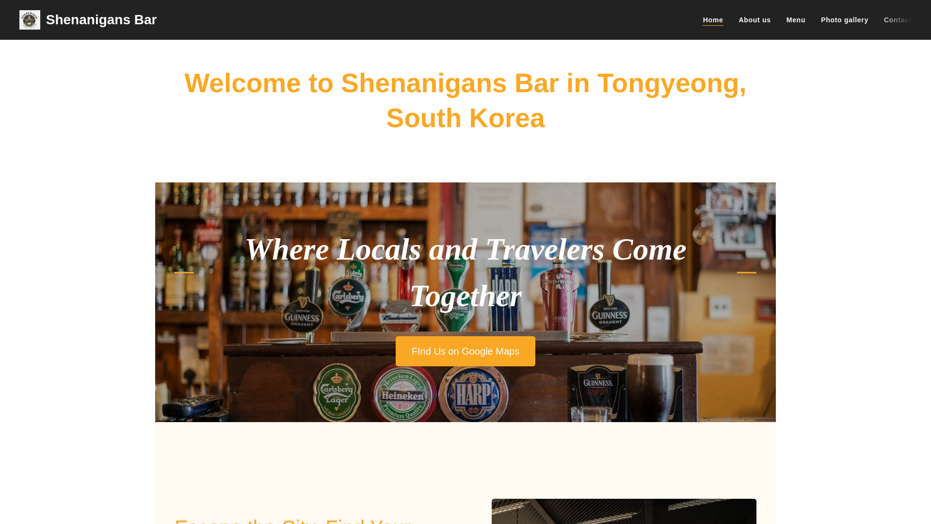 website screenshot of https://shenanigansbartongyeong.com/