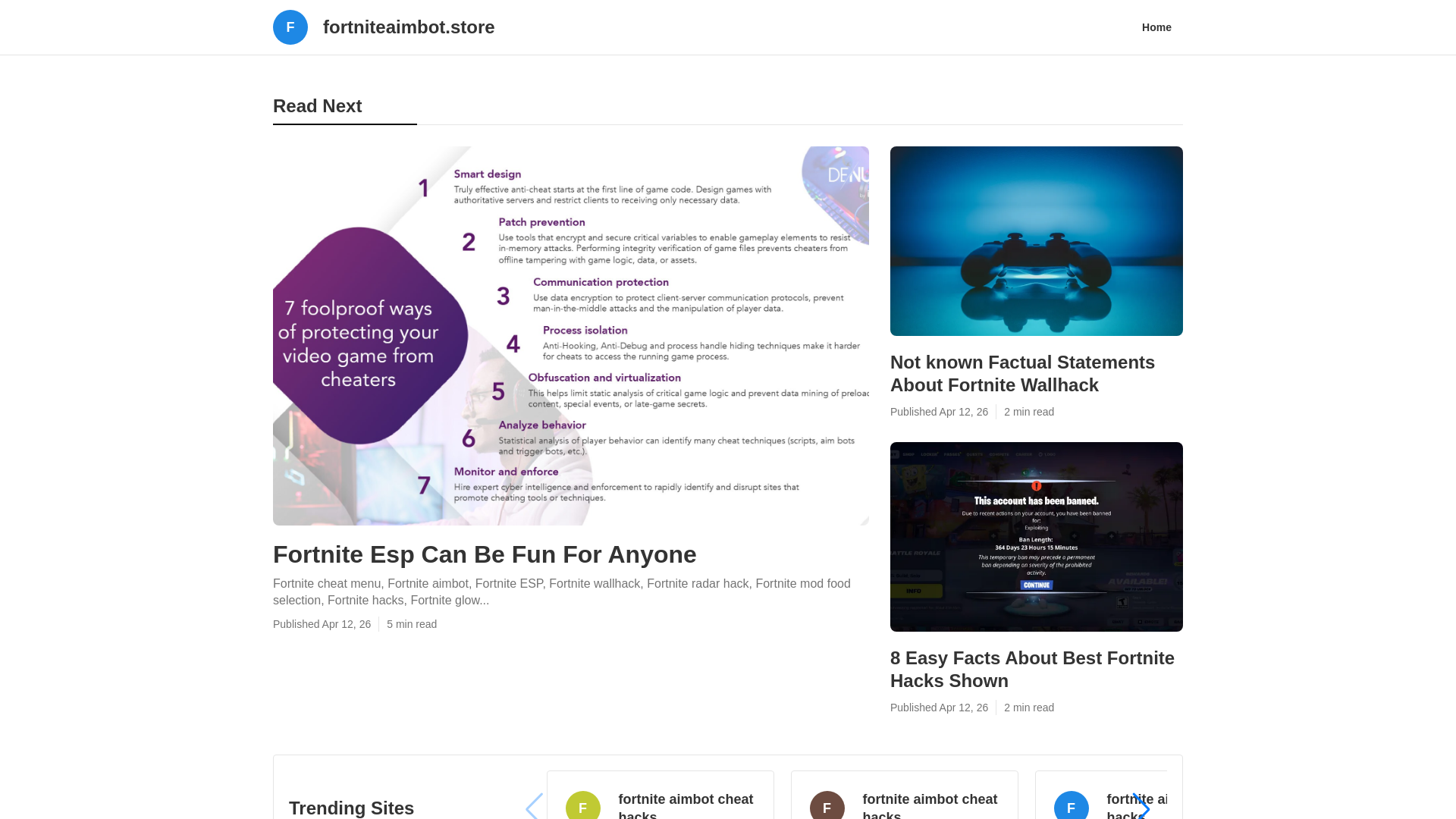 website screenshot of https://fortniteaimbot.store