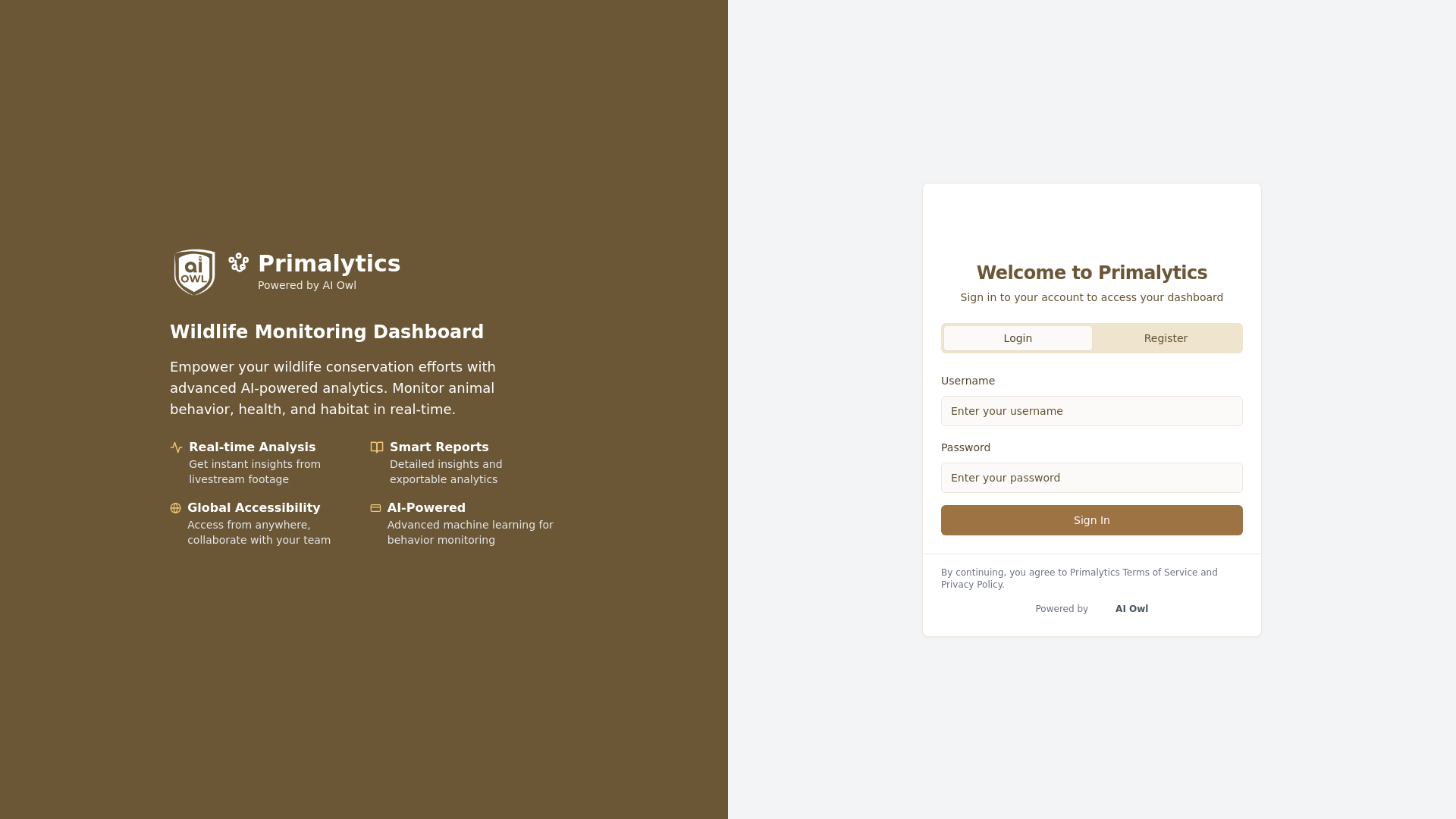 website screenshot of https://primalytics-frontend.pages.dev/